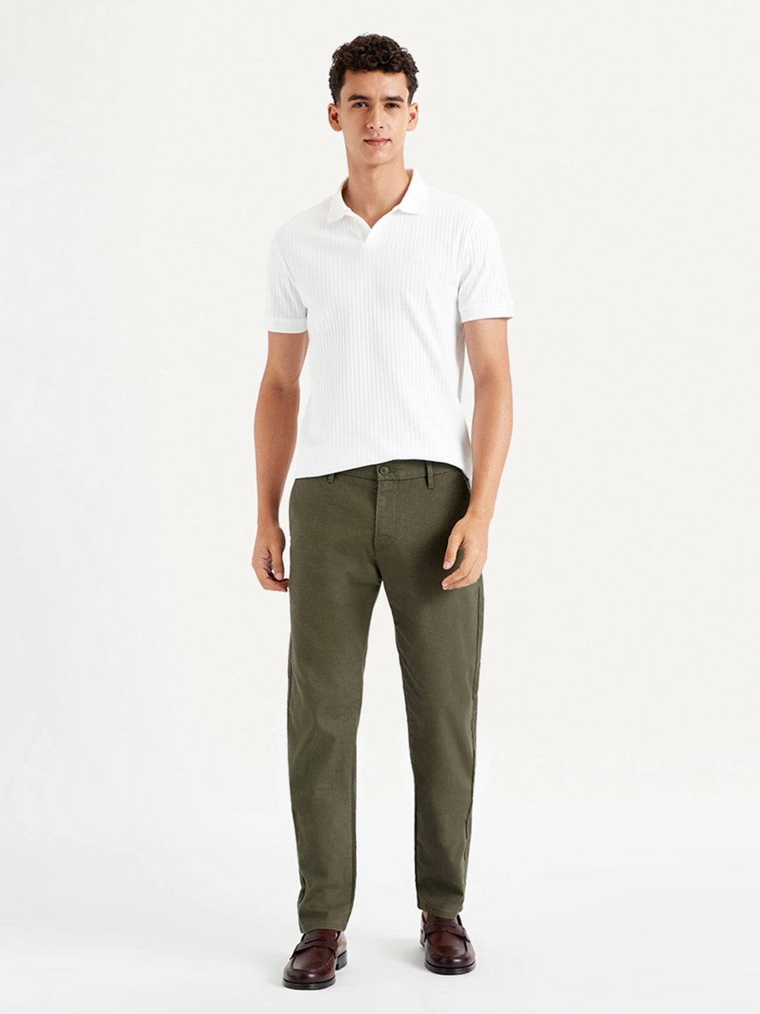 Men's Green Tapered Chinos Adjustable Drawcord