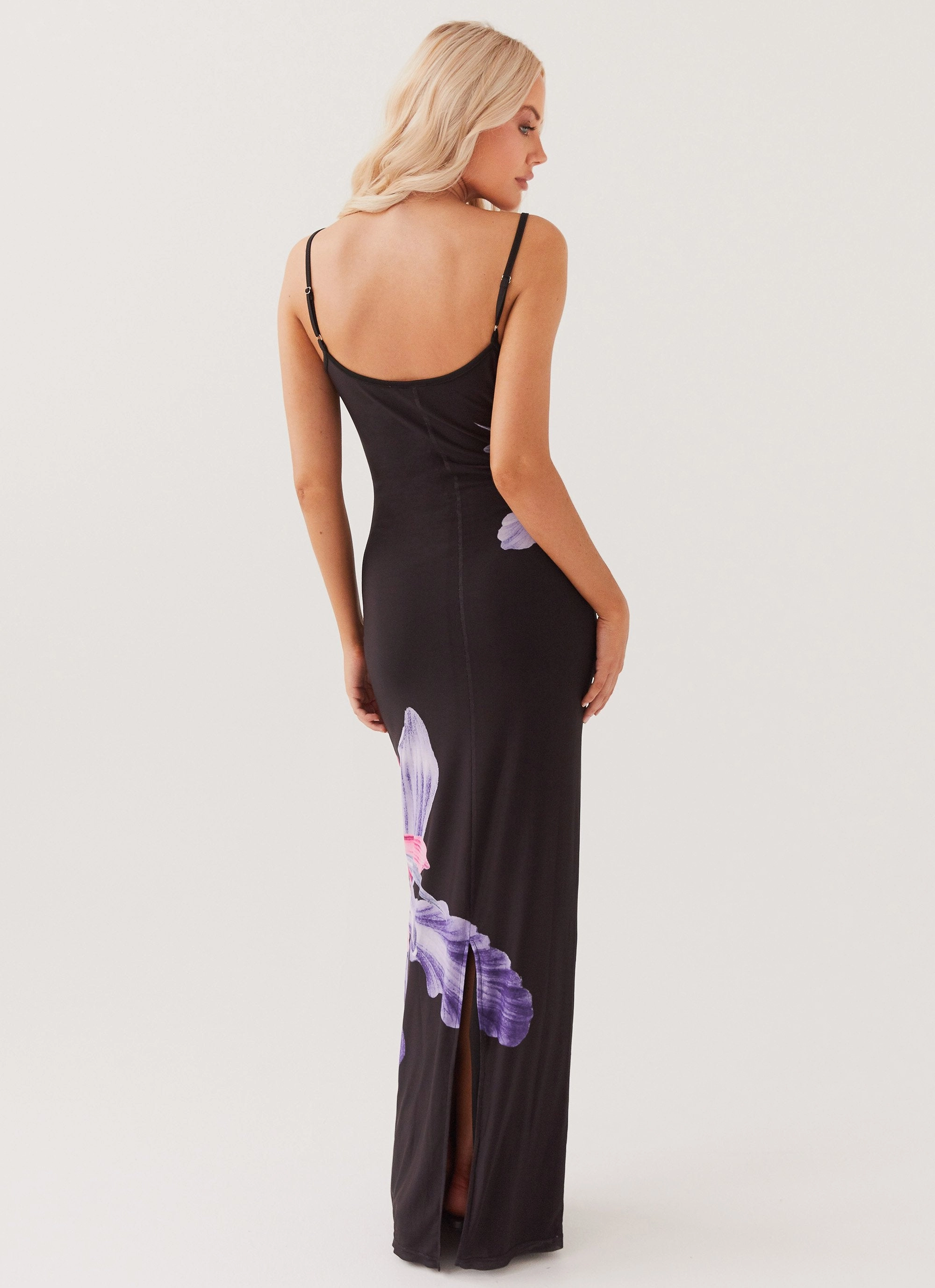 Light Attitude Lounge Cut Bad News Mesh Maxi Dress - Black Tulip