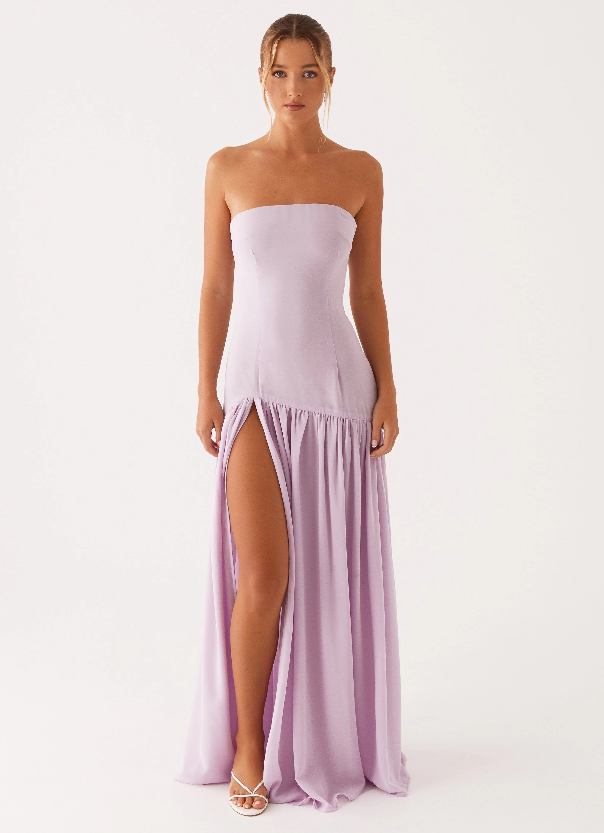 Eden Strapless Maxi Dress - Lilac Elegant Layers Minimal Mood