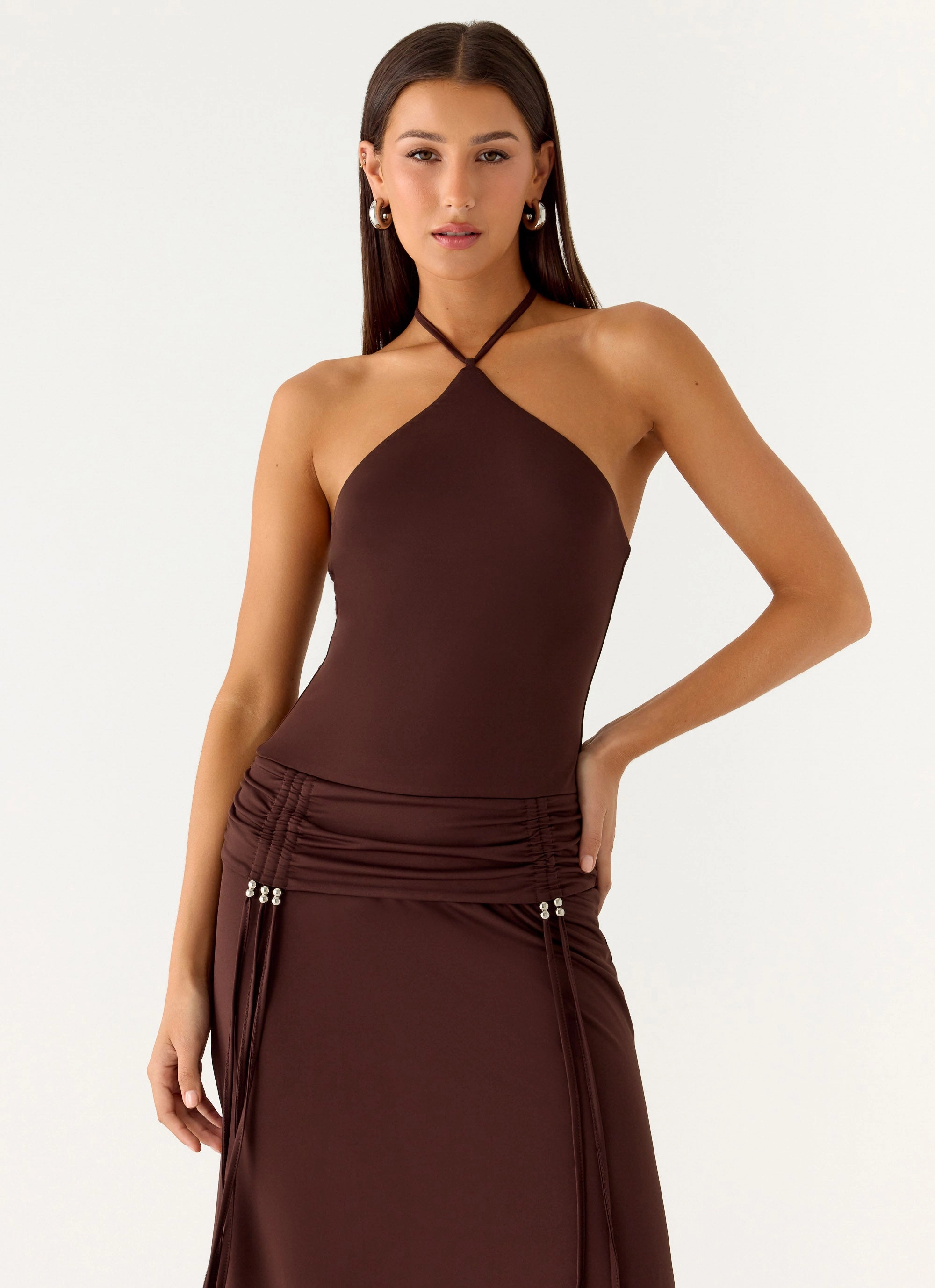Becerra Midi Dress - Cool Chocolate Casual Pick Classic and Modern