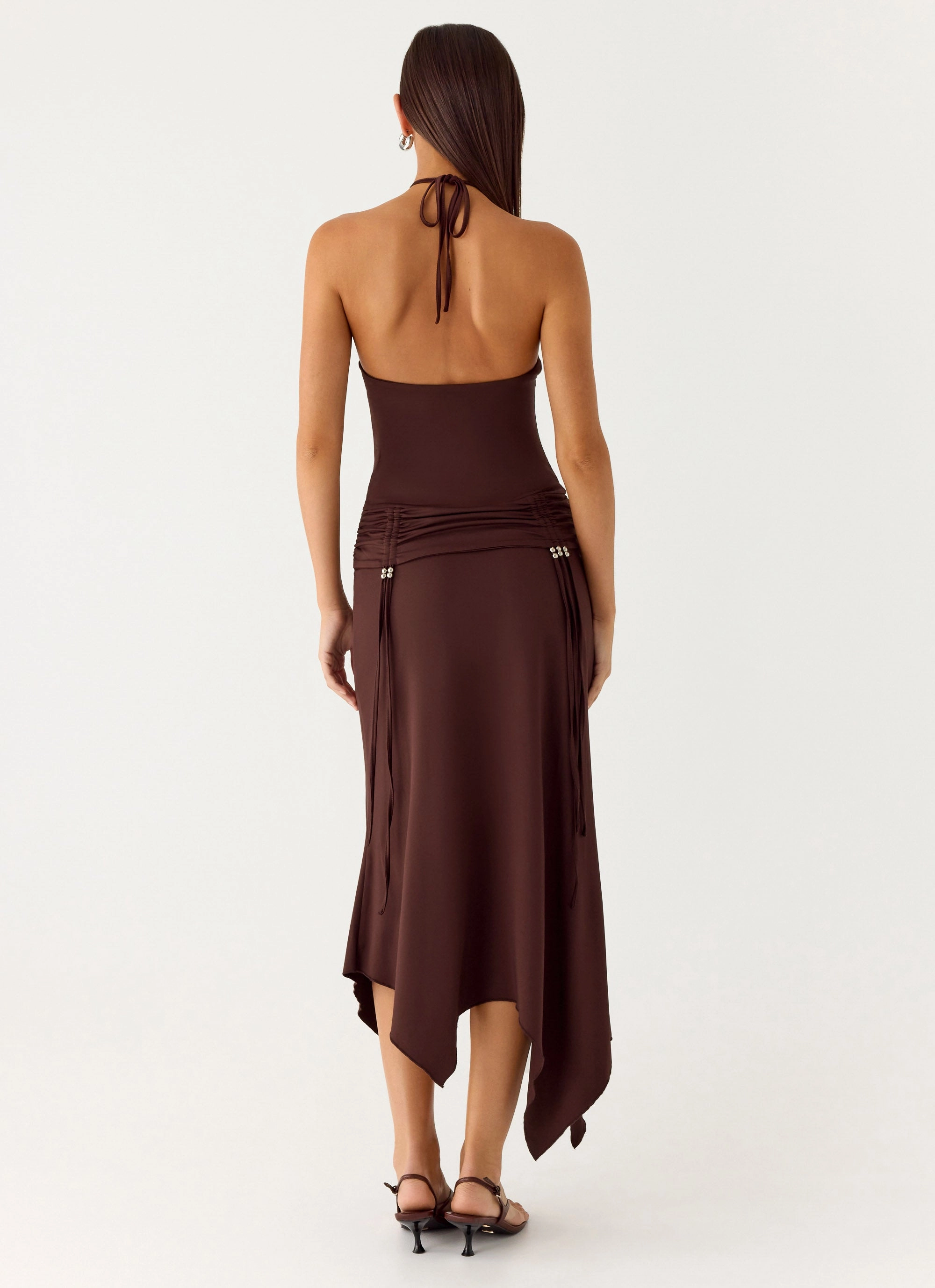 Minimal Design Effortless Look Becerra Midi Dress - Cool Chocolate
