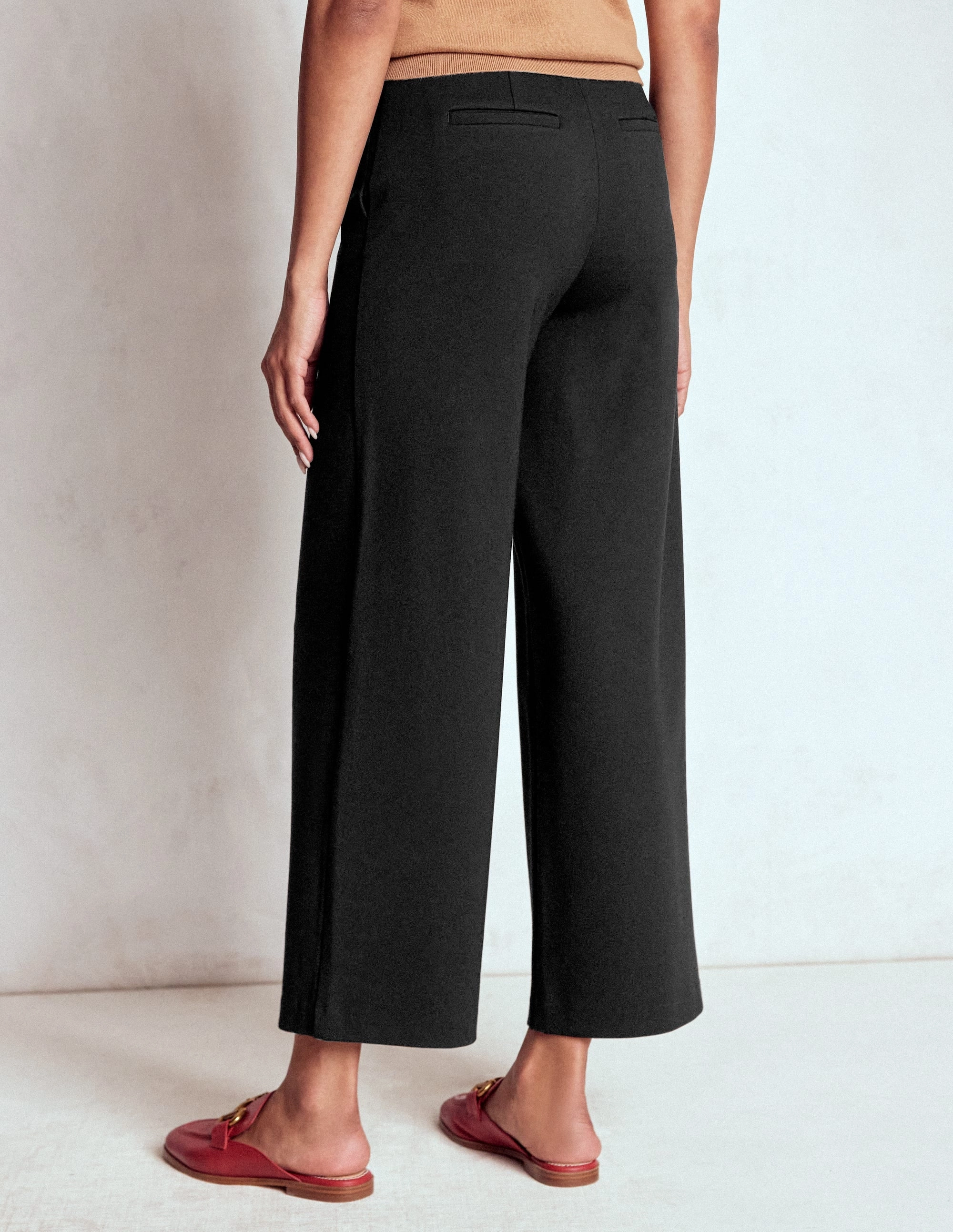 Belgravia Ponte Crop Trousers-BLACK WindproofLayer
