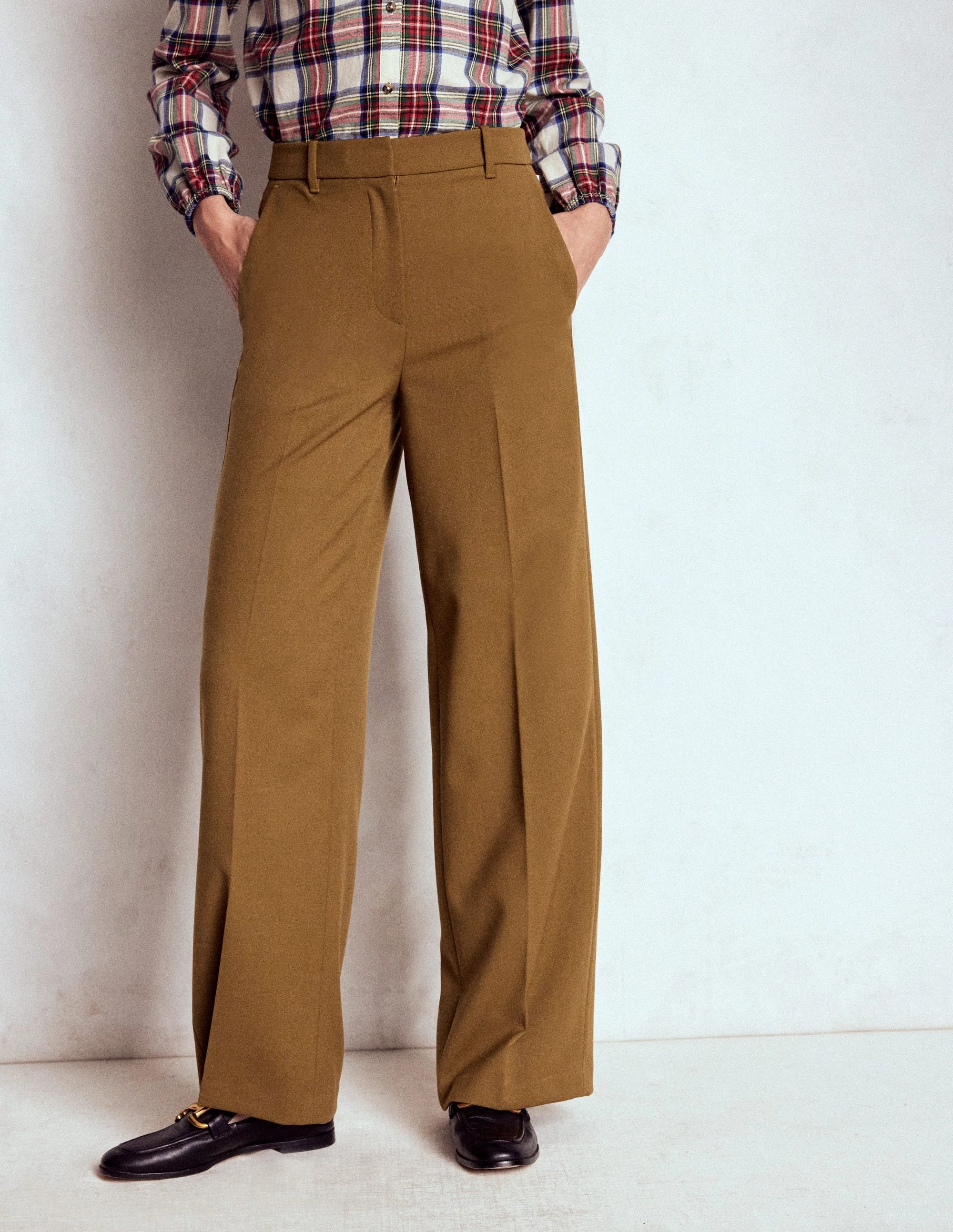 Work Ready Flattering Comfort Belgravia Tailored Trousers-Tobacco
