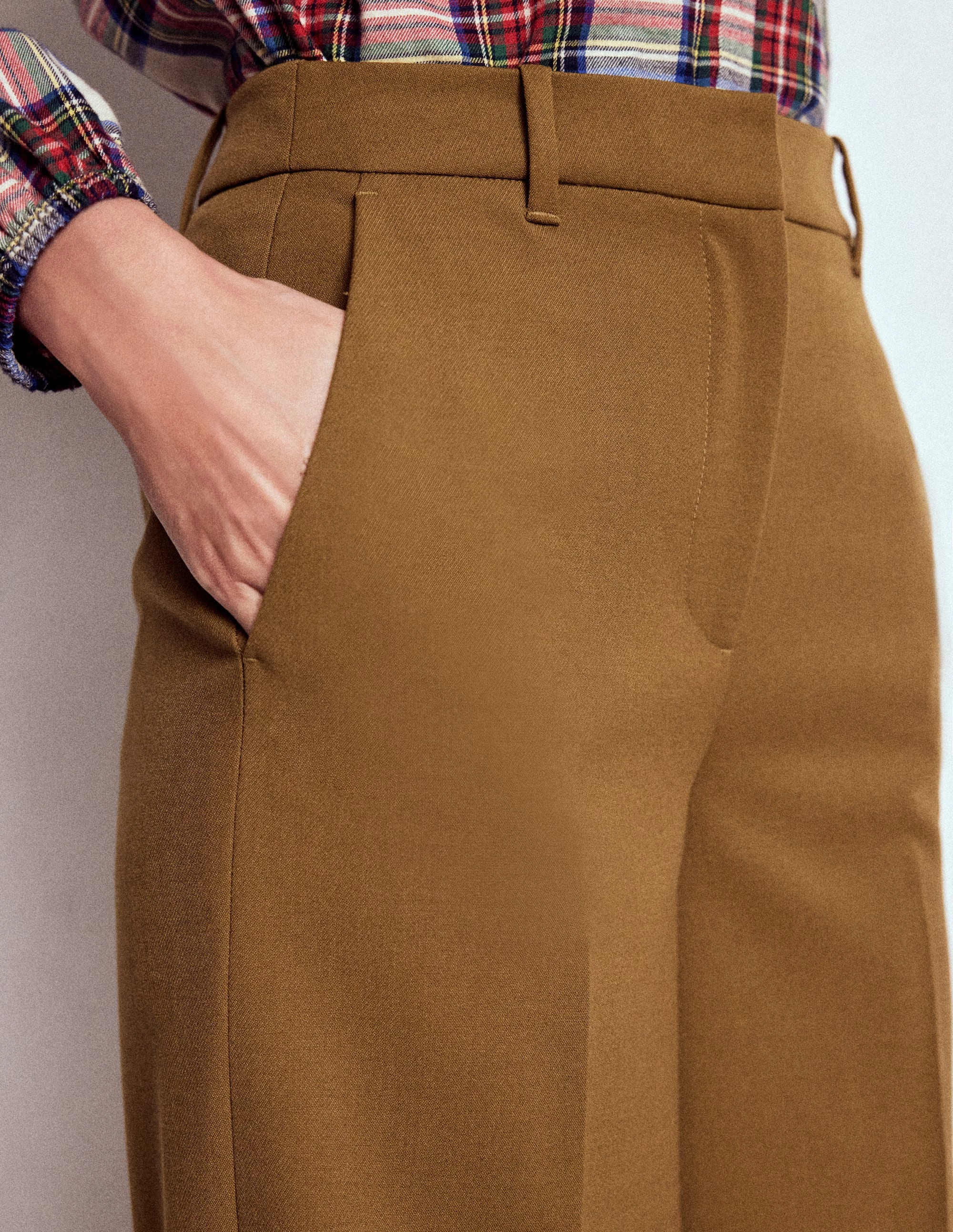 Belgravia Tailored Trousers-Tobacco LowProfileStitching