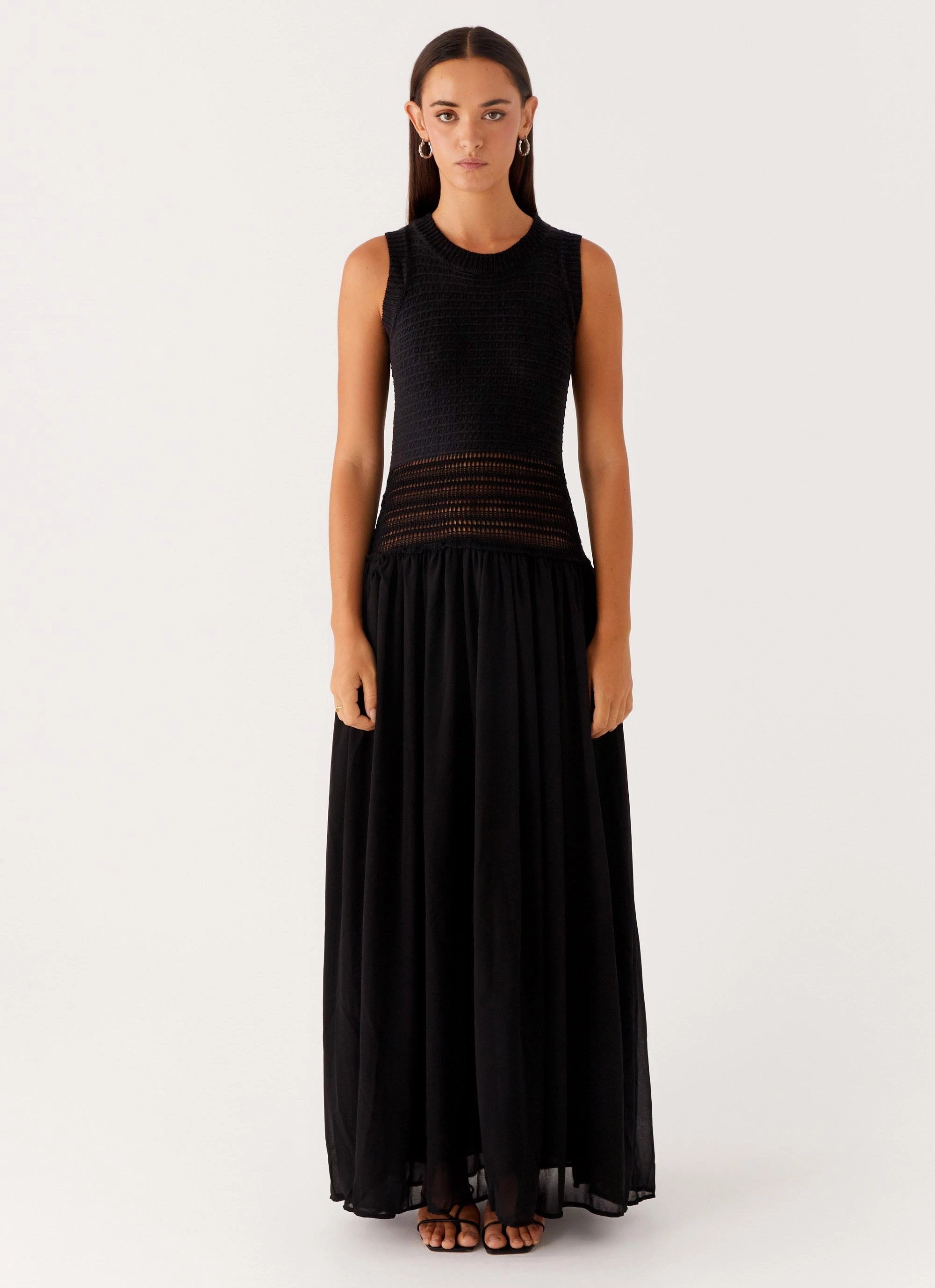 Must-have Off Grid Crochet Maxi Dress - Black