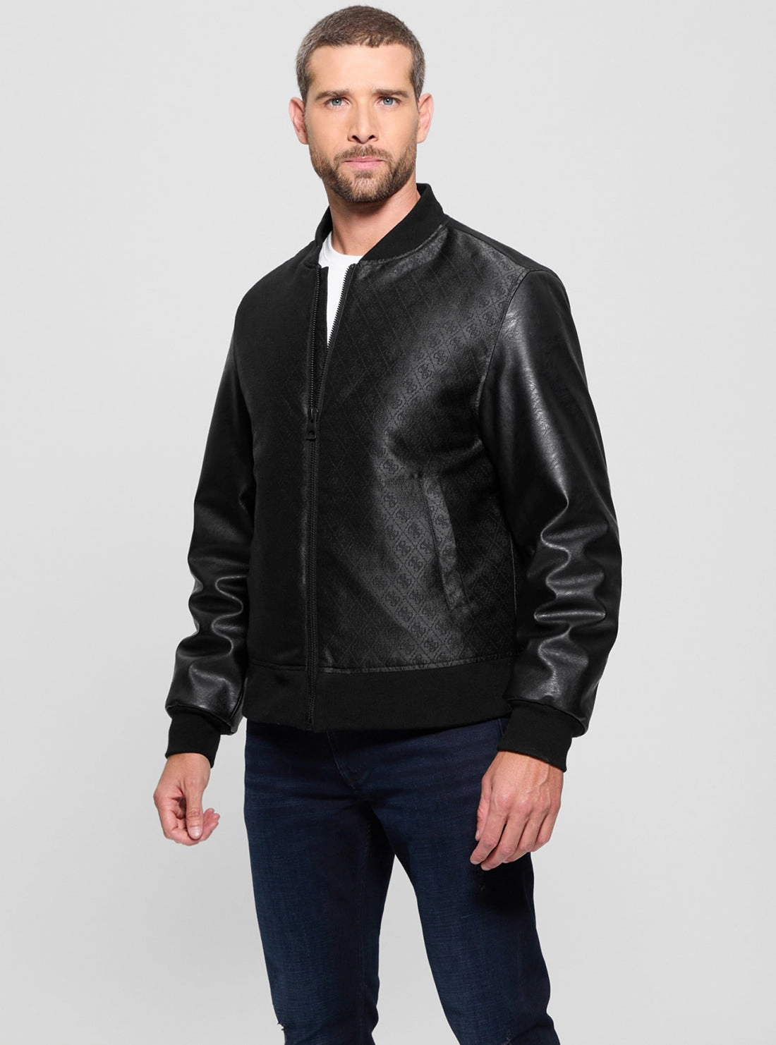 Travel Street Style Black Logo Varsity Bomber Jacket