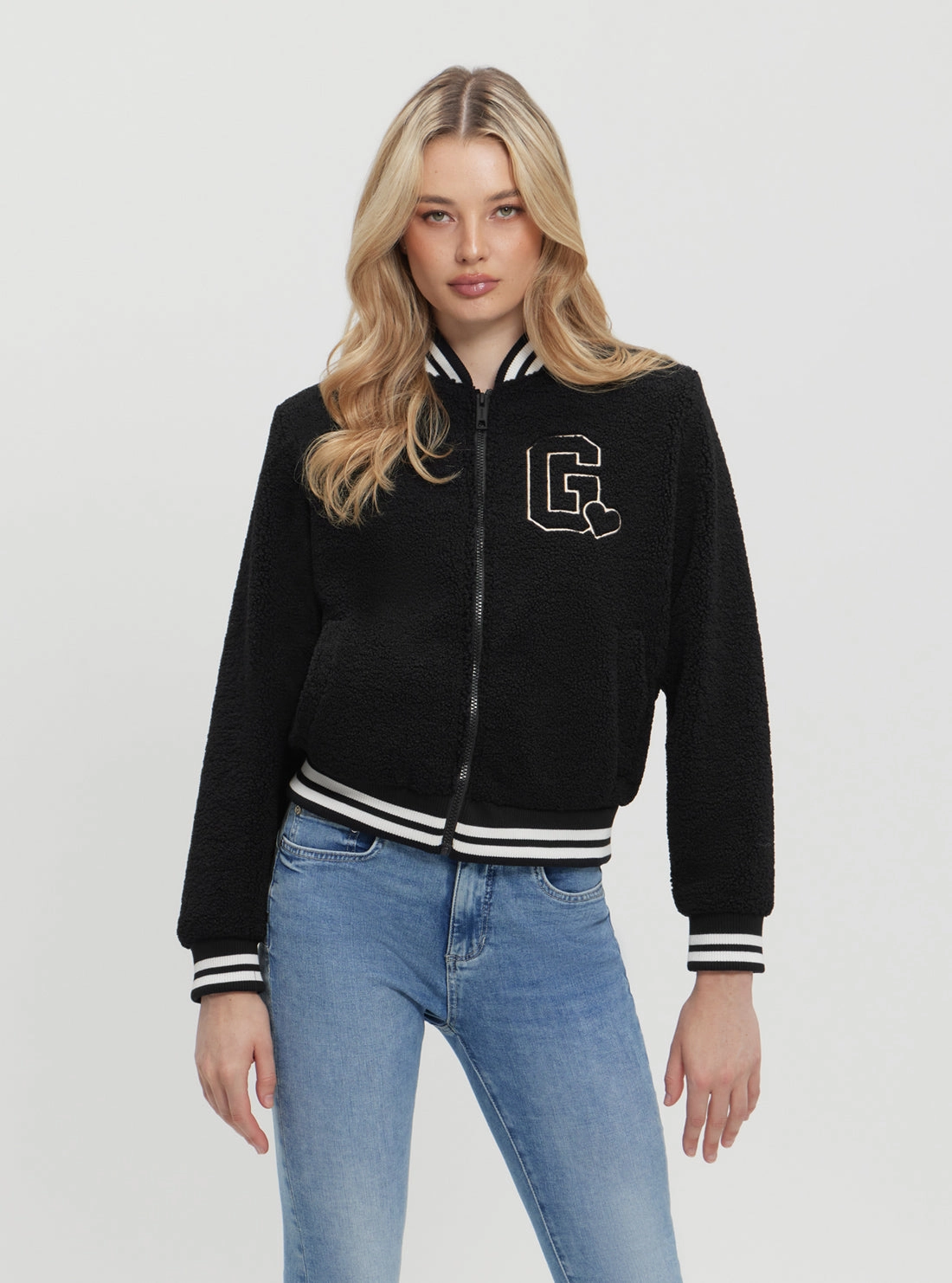 Black Sherpa Bomber Jacket Windbreaker Style Thermal Lined