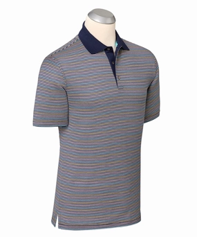 Bliss Luxe 100% Mercerized Cotton Stripe Polo Shirt Premium Look Tailored Silhouette