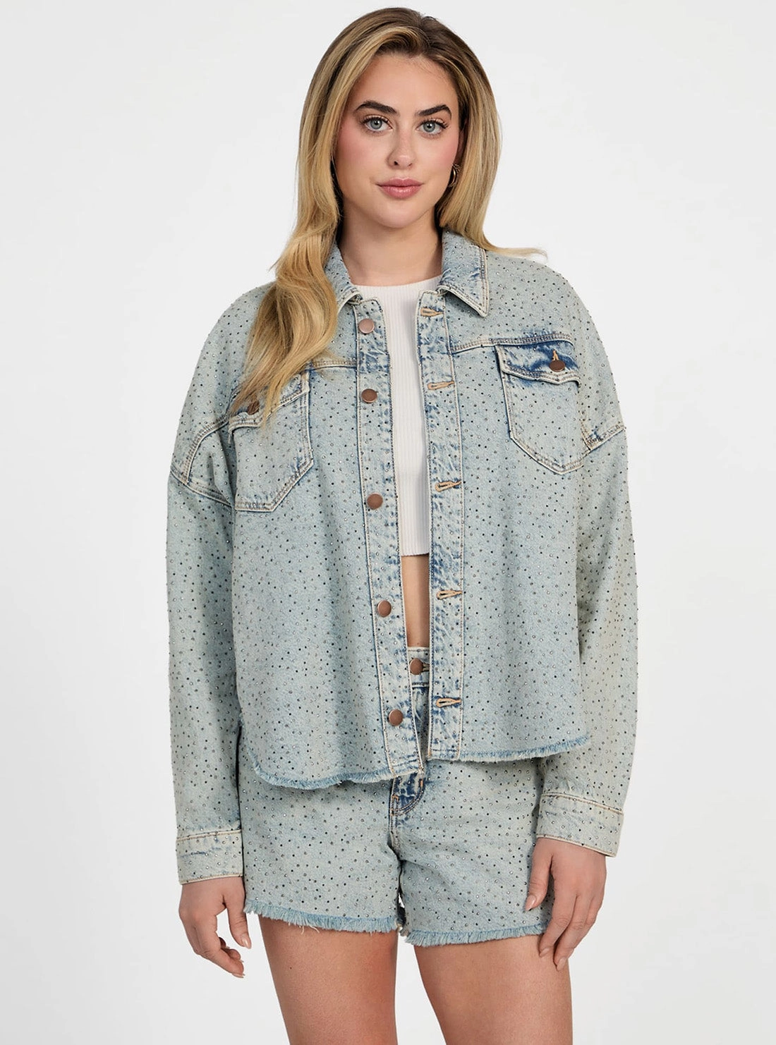 Blue Denim Western Shacket Light Protection