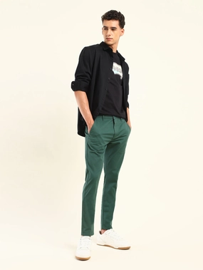 Ultimate Wear Stylish Comfort Men's 512 Slim Tapered Fit Green Chinos