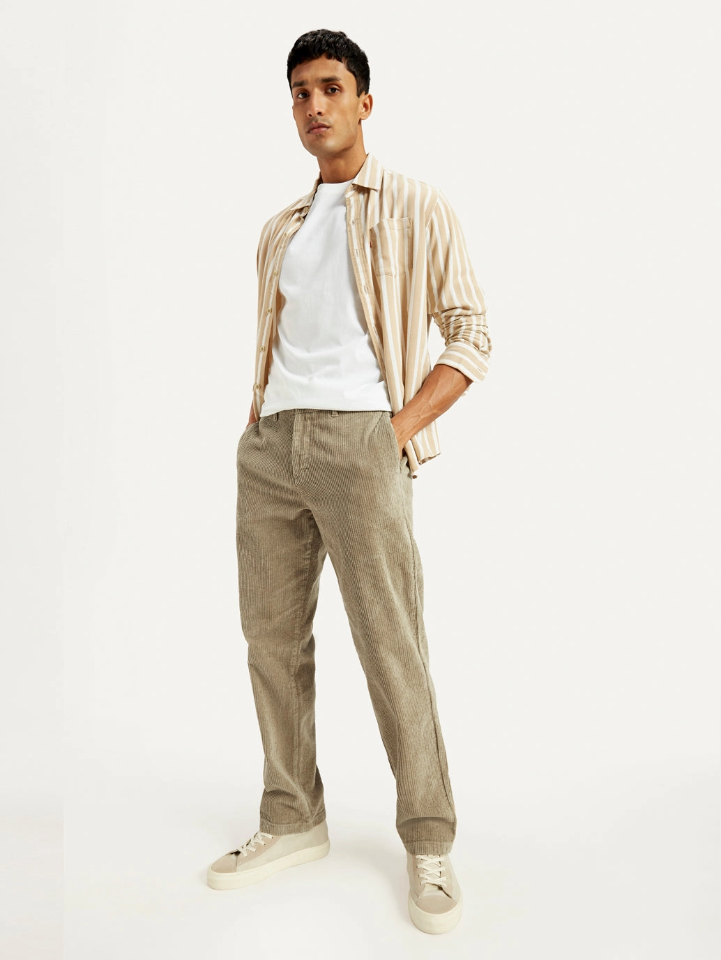 Sport Performance Men's Beige Straight Fit Chinos