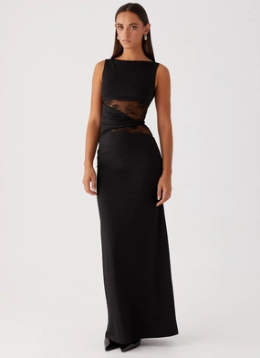 Karma Maxi Dress - Black Hidden-Pocket