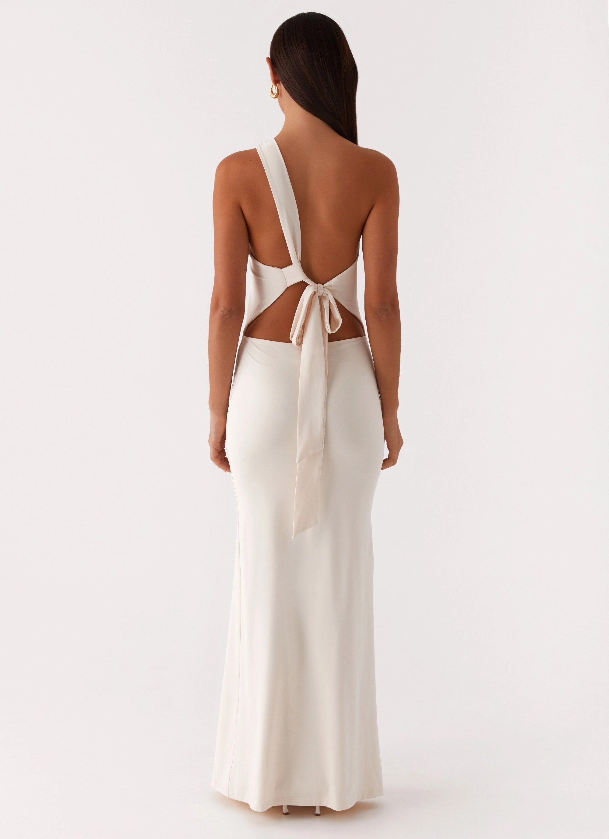 Waist-Cinching Daywear Mood Infinity Maxi Dress - Ivory