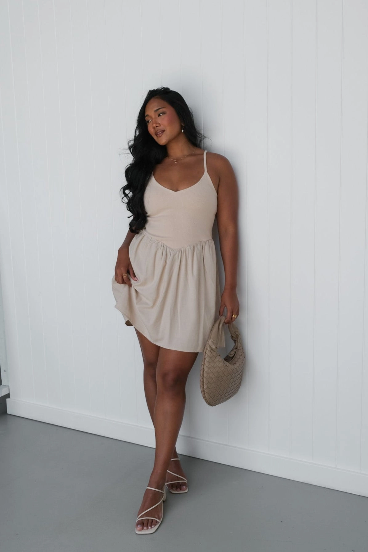 Coastal Soft ZAREN MINI DRESS WHEAT