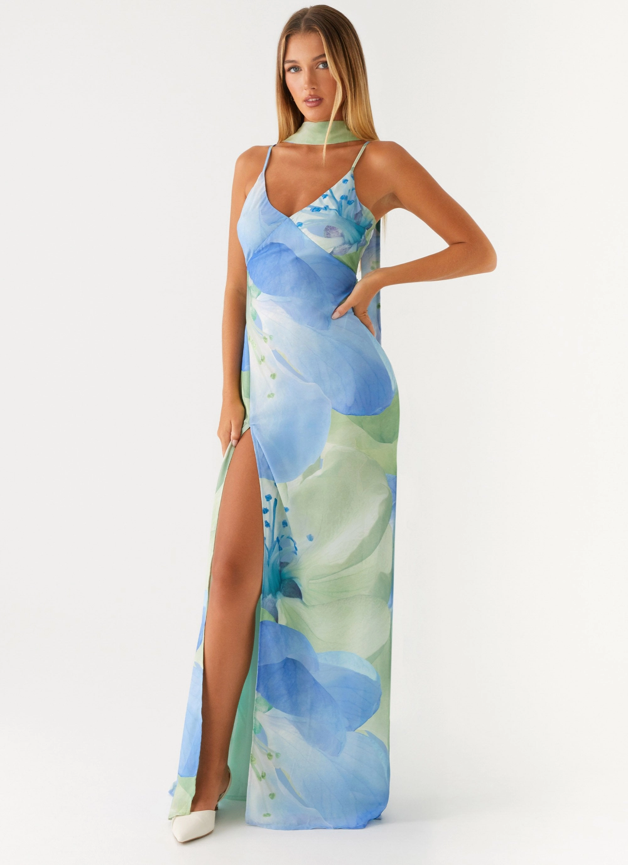 Wrap Charm Sanctuary Maxi Dress - Flower Print