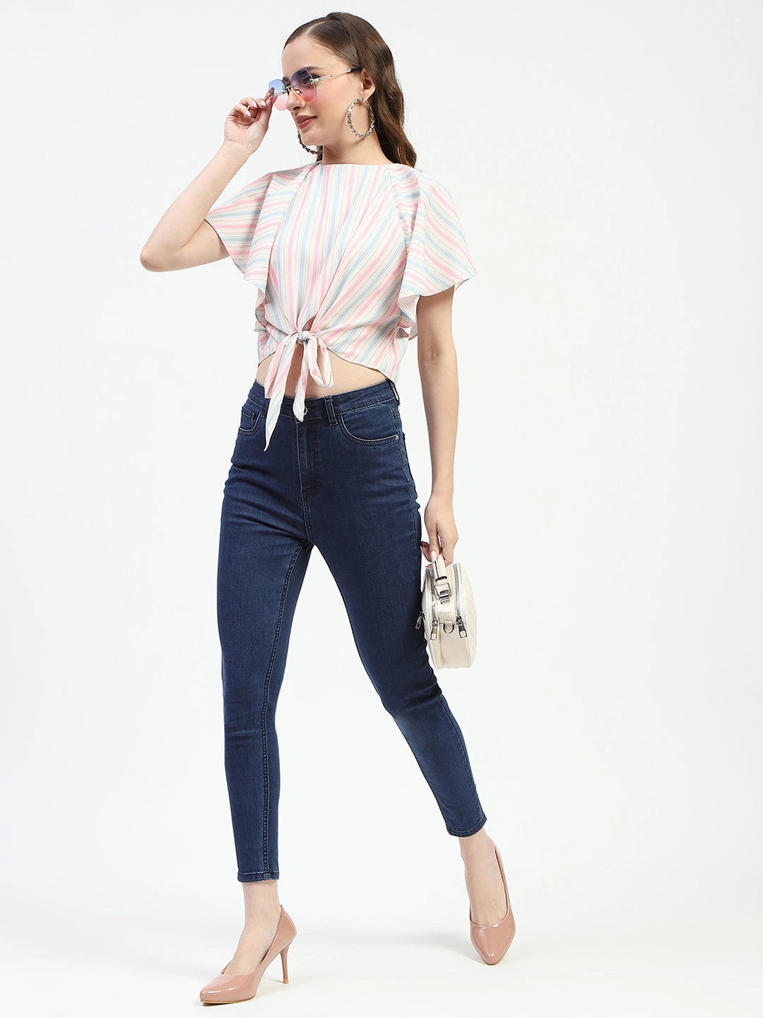 Versatile Outfit All Use Wear Madame Dark Blue Skinny Fit Cotton Denim Jeans