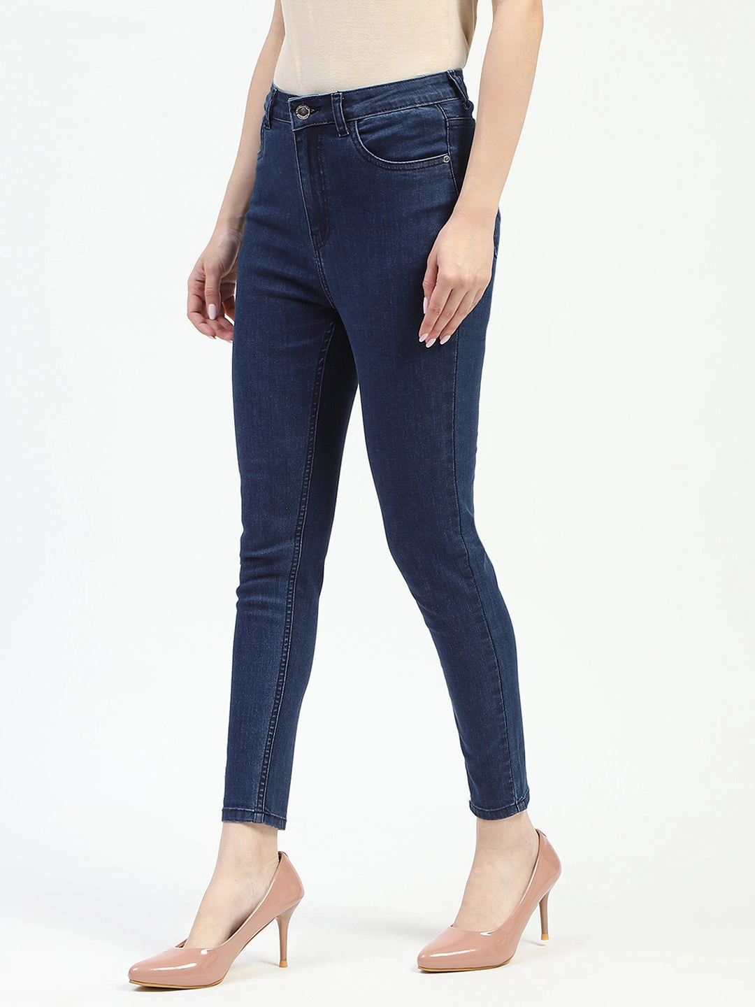 Style Simplicity Go To Piece Madame Dark Blue Skinny Fit Cotton Denim Jeans