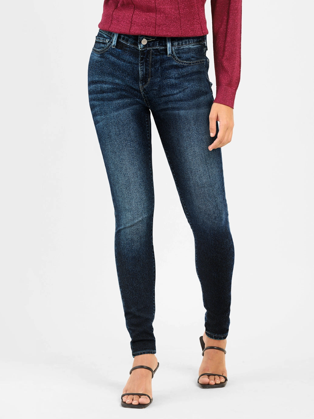Effortless casual Women's 710 Blue Skinny Fit Mid Rise Jeans