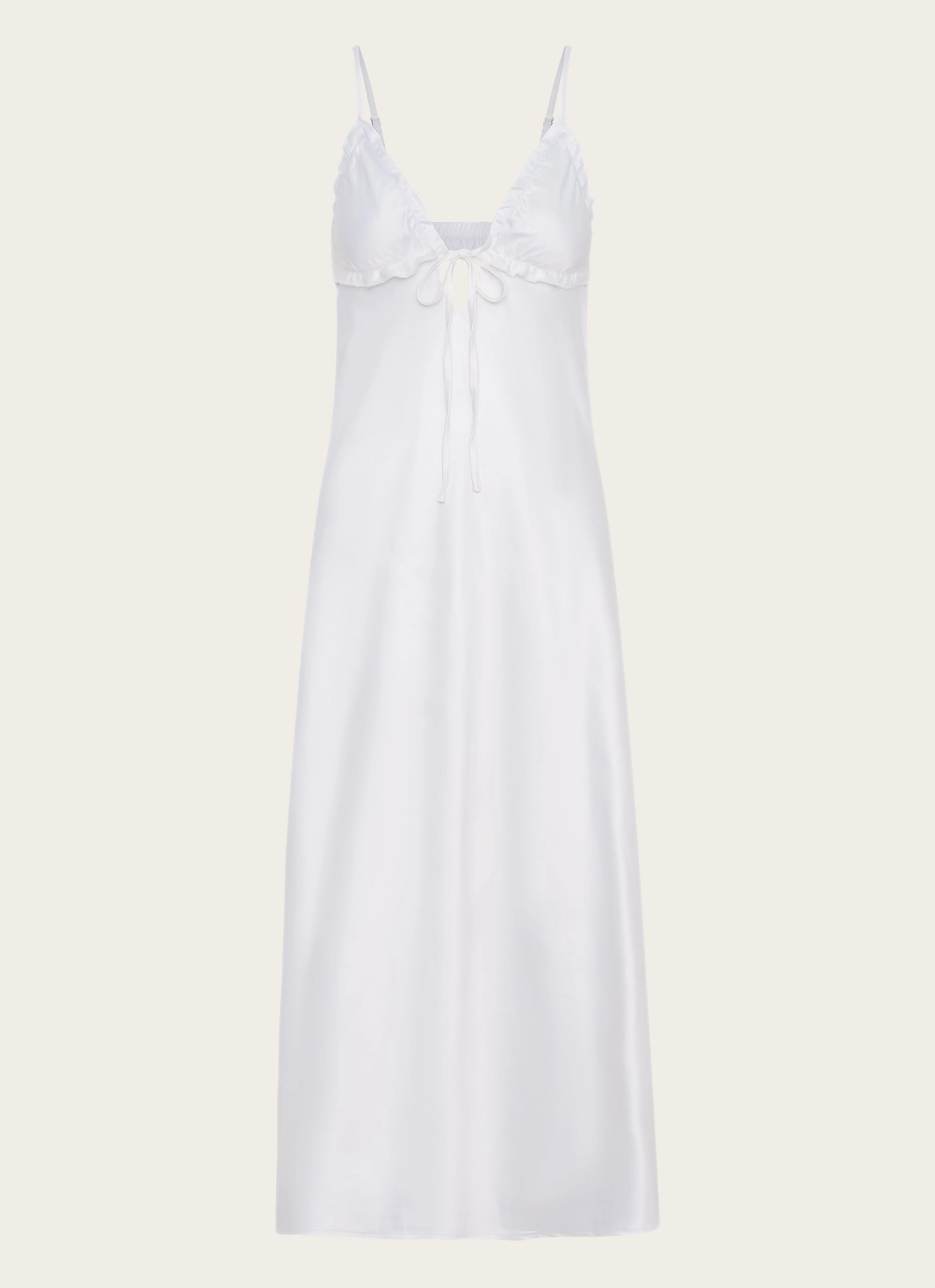 Take Note Midi Dress - White Soft Drape Simple Yet Elegant
