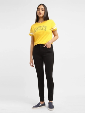 Women's 710 Black Skinny Fit Mid Rise Jeans Unisex Fashion Quick Dry Fabric