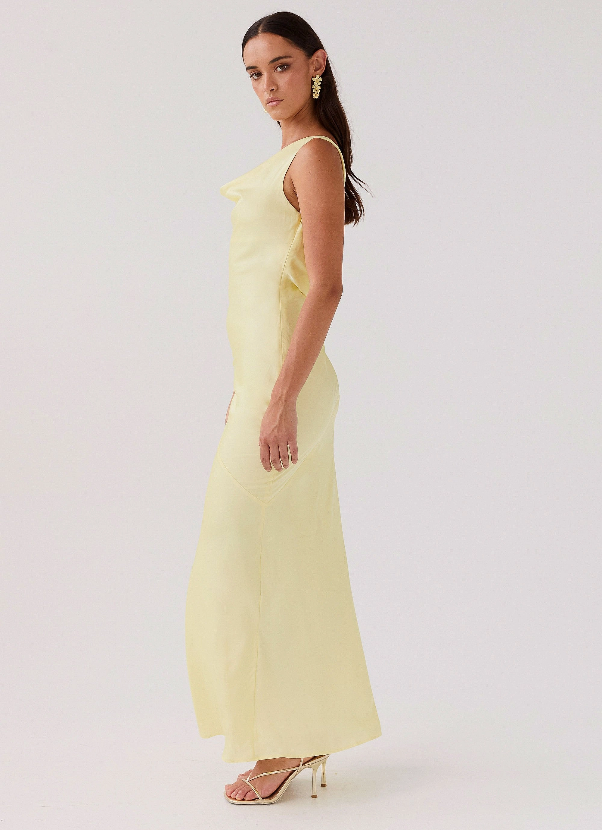 Be Mine Satin Maxi Dress - Canary Effortless Tailoring