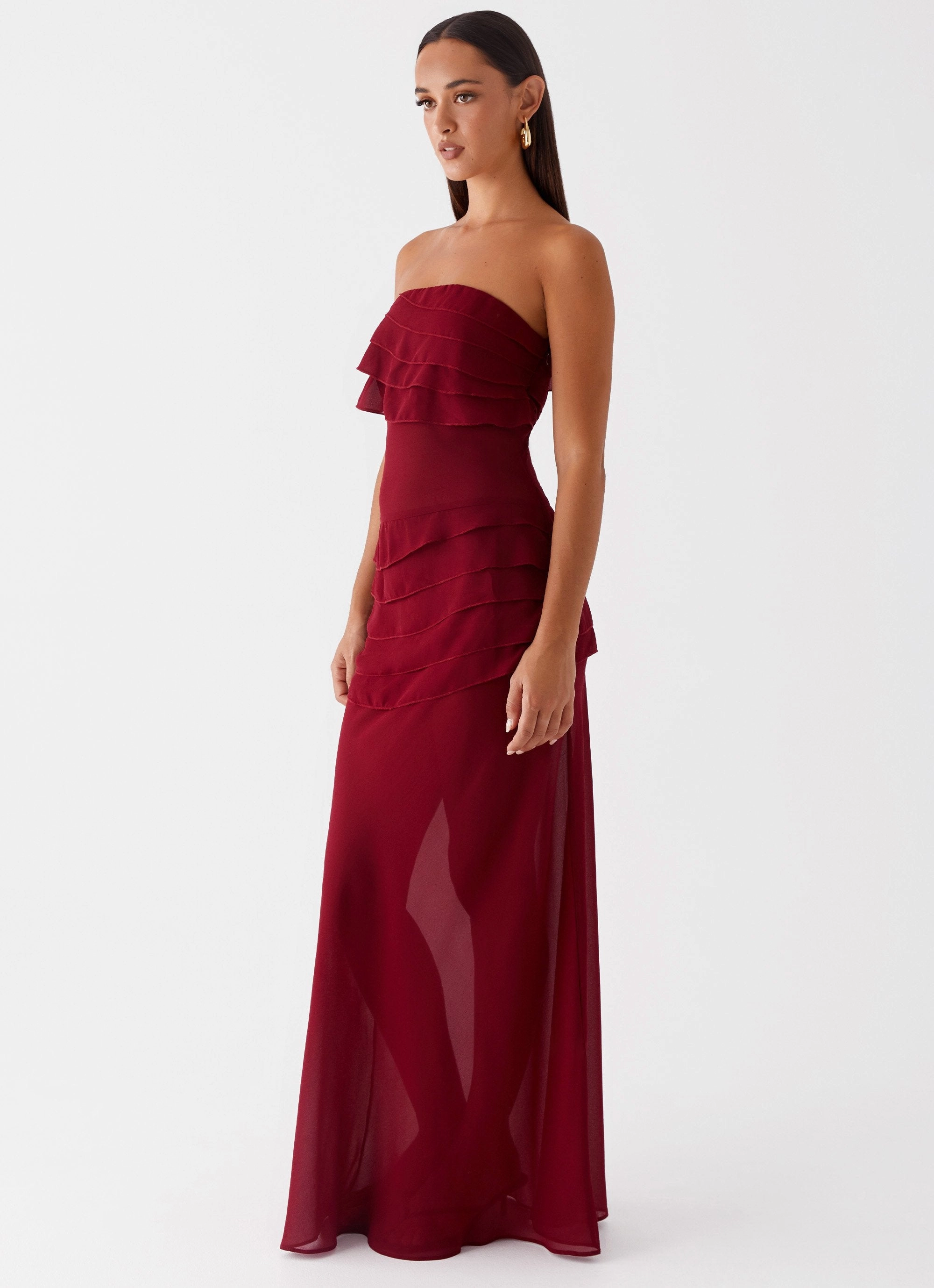 Into The Night Maxi Dress - Cherry Red Back Detail bold appearance