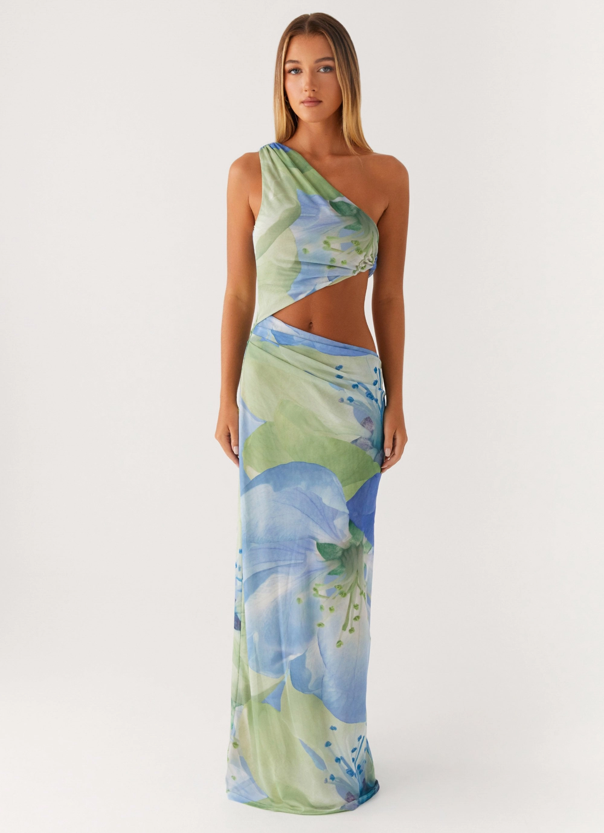 Wilder Maxi Dress - Flower Print Button Accent