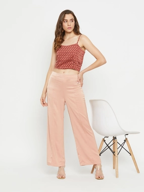 Tough Flex Madame Women Solid Camel Trouser