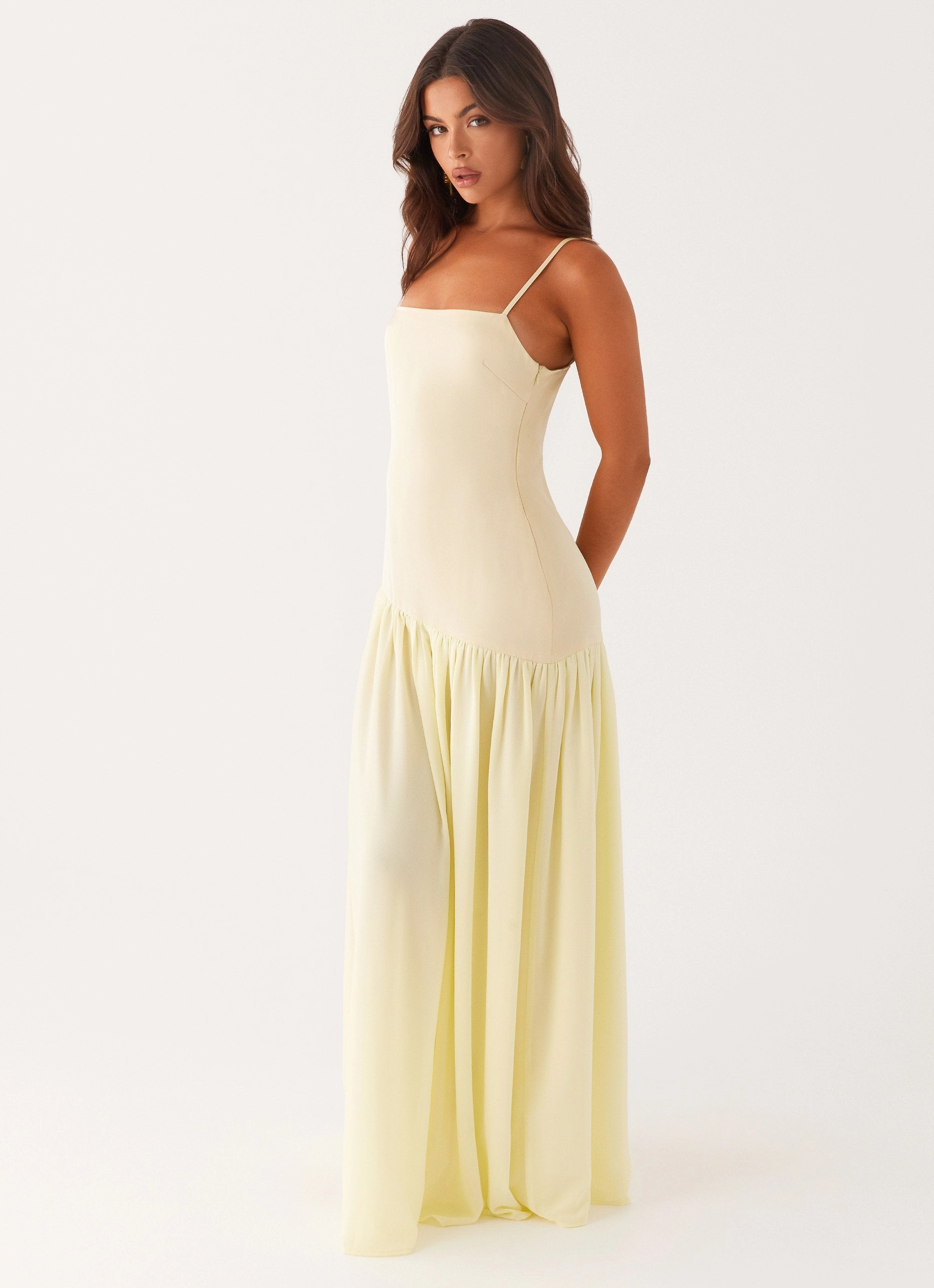 Trendy summer outfit Comfort Stretch Asteria Maxi Dress - Yellow