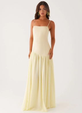 Asteria Maxi Dress - Yellow Feather Light Fall Comfort