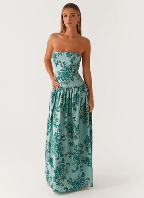 Zip-Closure Cool Motion Andorra Maxi Dress - Cloud Nine Floral