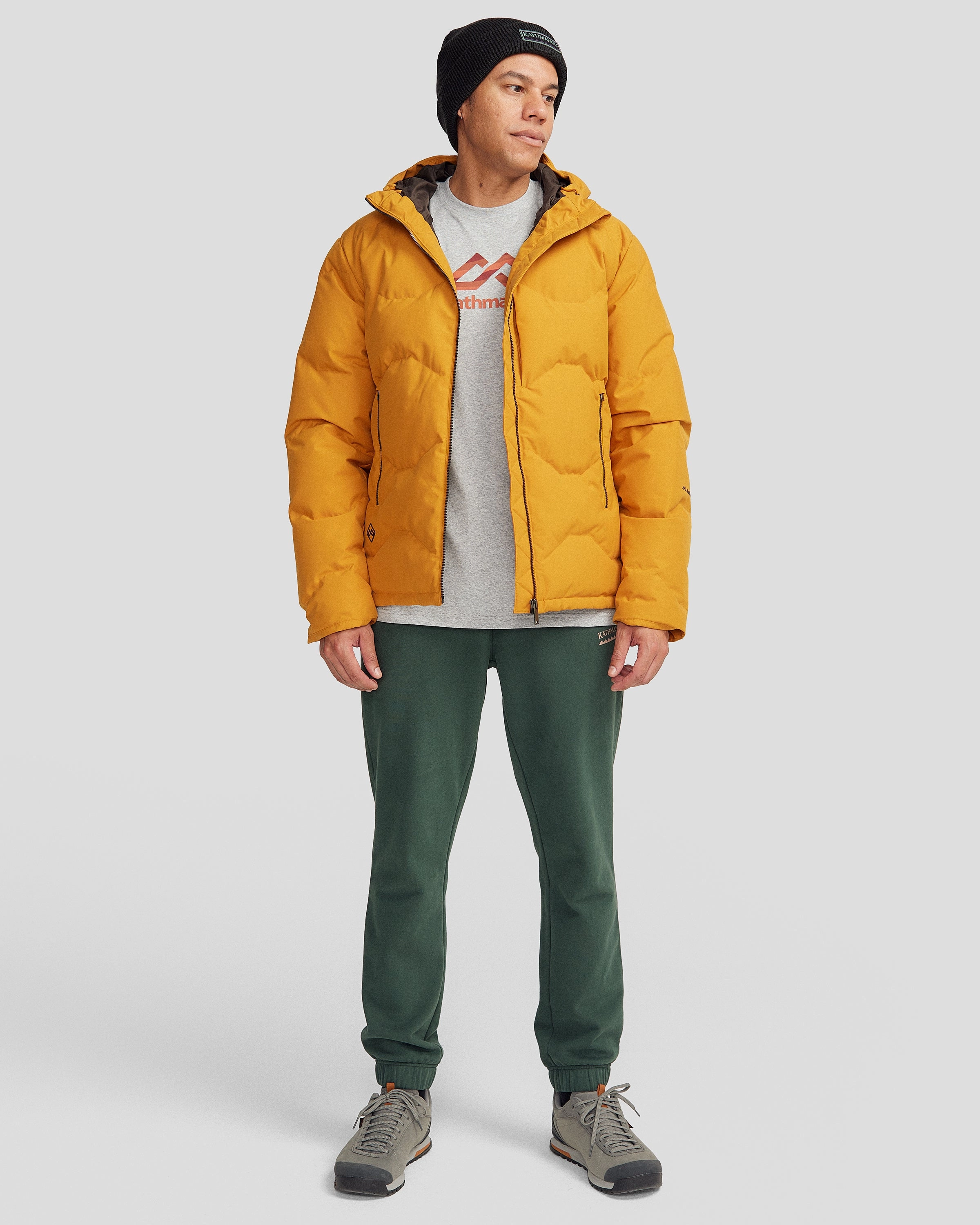 Windproof Thermal Shell Men's Frisco X Down Hooded Jacket - Golden Oak