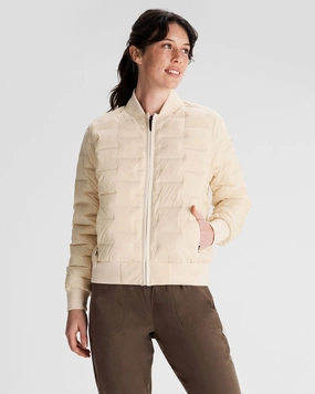Women's Federate Stretch Down Bomber Jacket - Natural Flexible Side Gussets
