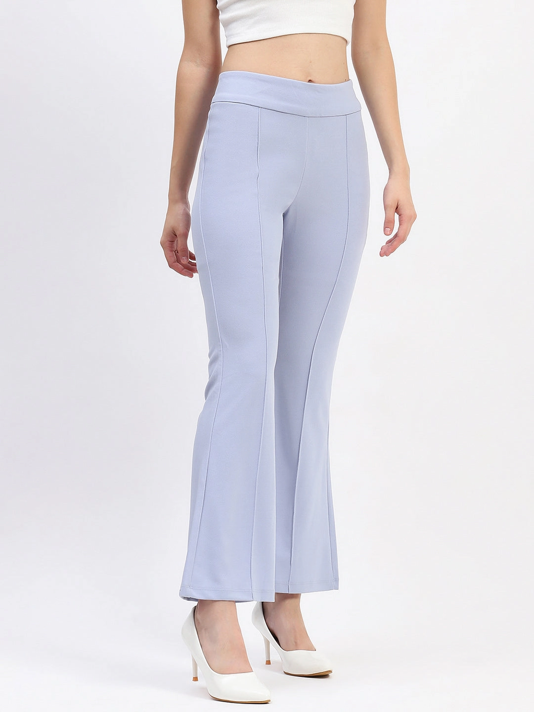Easy Travel Outdoor Flex Madame Pleated Elasticated Waist Solid Sky Trousers