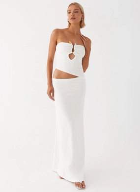Cafe Vibe Wild Roses Maxi Dress - White