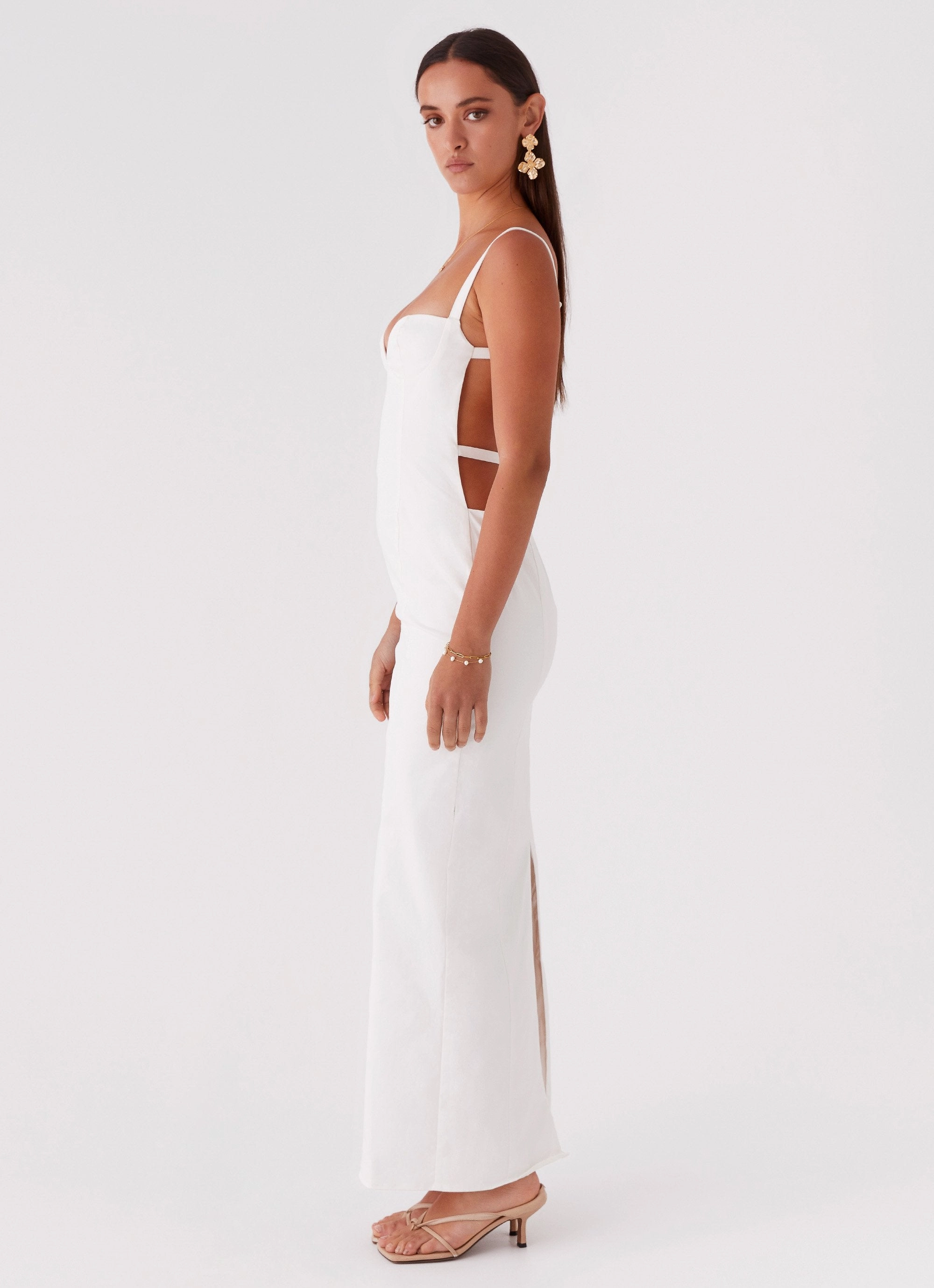 Naomi Backless Maxi Dress - Off White Fresh Palette