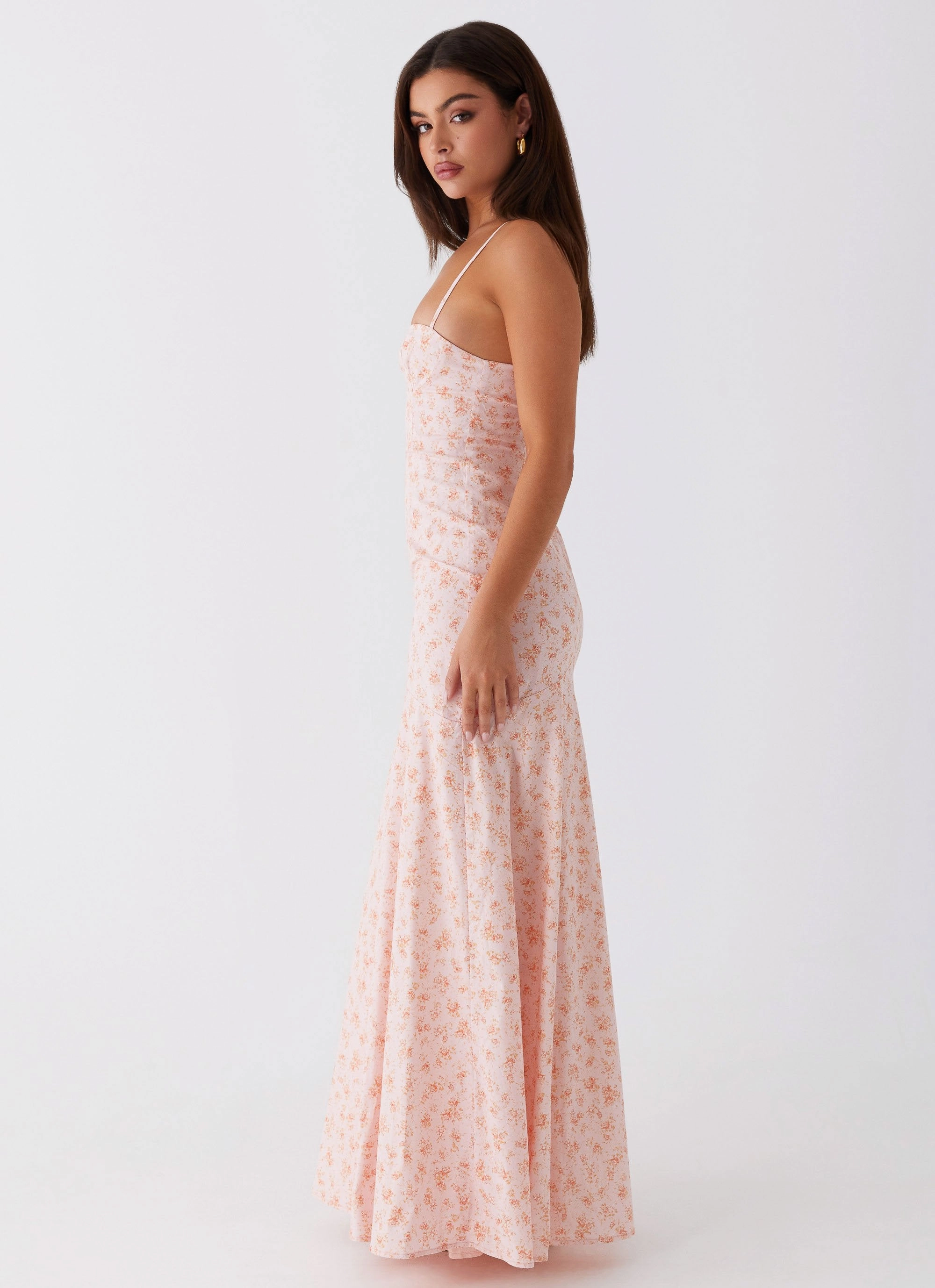Britney Maxi Dress - Pink Ditsy Floral Flawless Fit Texture Rich