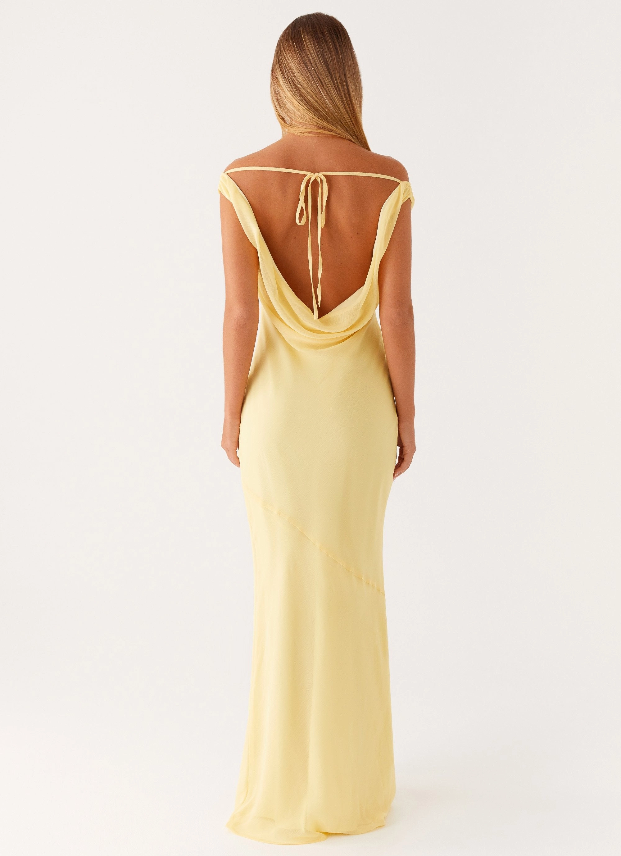 Brittany Chiffon Maxi Dress - Pastel Yellow Festival-Ready