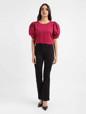 Chill Outfit Relaxed Style Earthy Gym Ready Evening Stroll Women's 725 Black Flared Fit Mid Rise Jeans