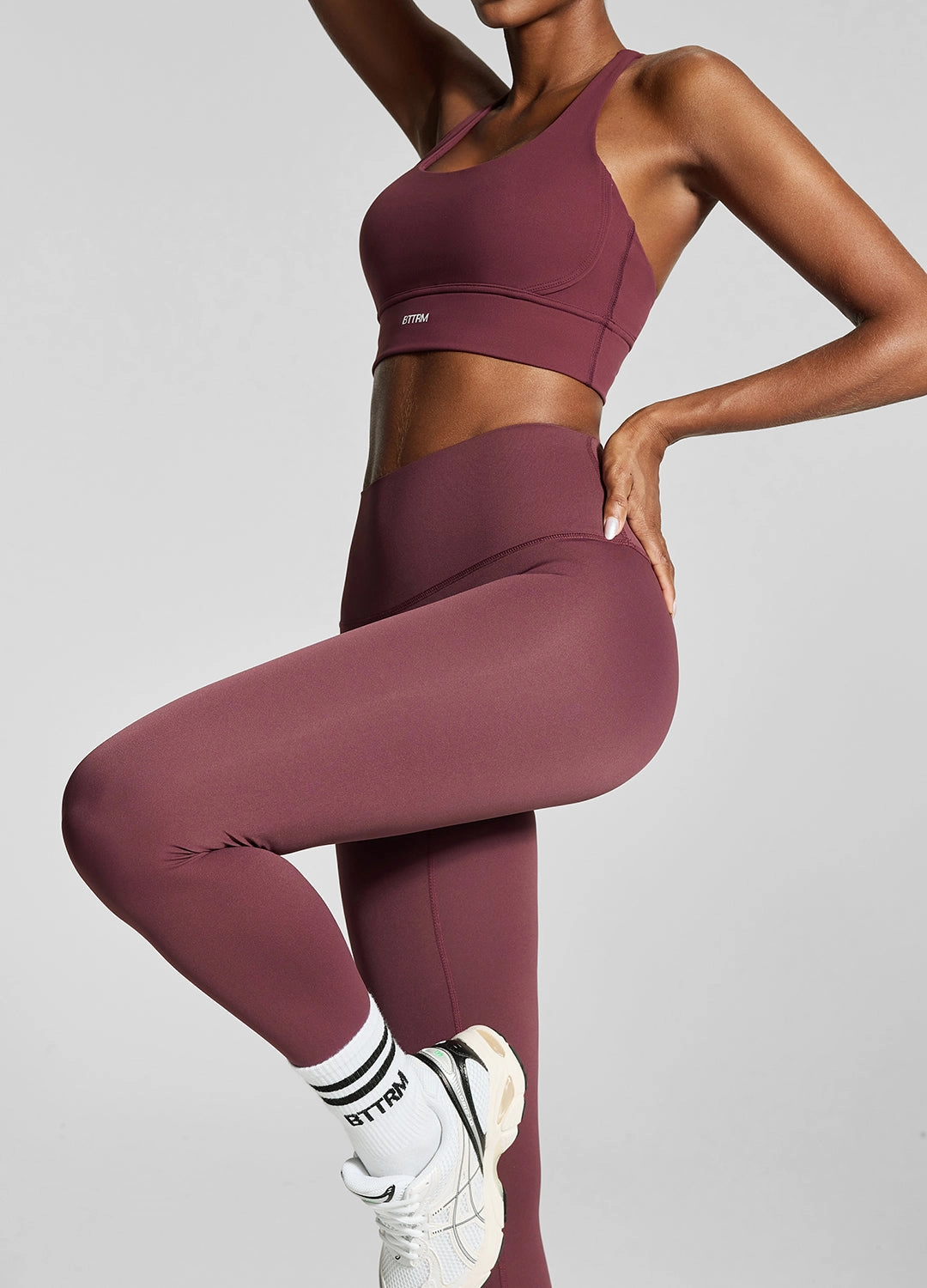 Burgundy ? Leggings Non Sheer Material Outdoor Lover High Waist