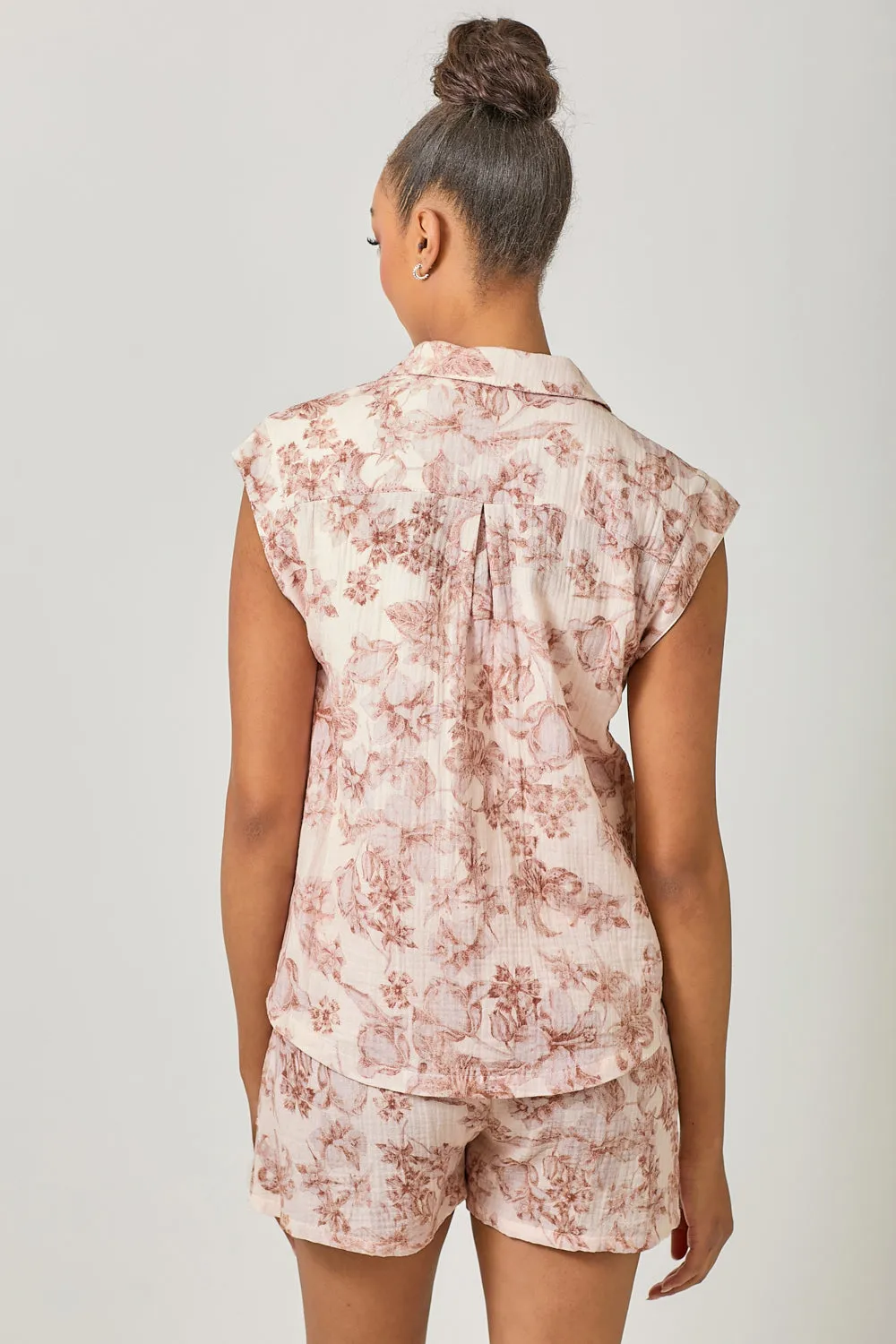 Button Down Camp Shirt | Cappuccino Graphic designs Sustainable Textile Easy Look