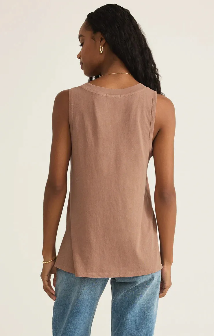 short sleeved ZeroDistressFinish Californian Tank | Iced Coffee, Riviera Blue, White, Black Fade Resistant Coating