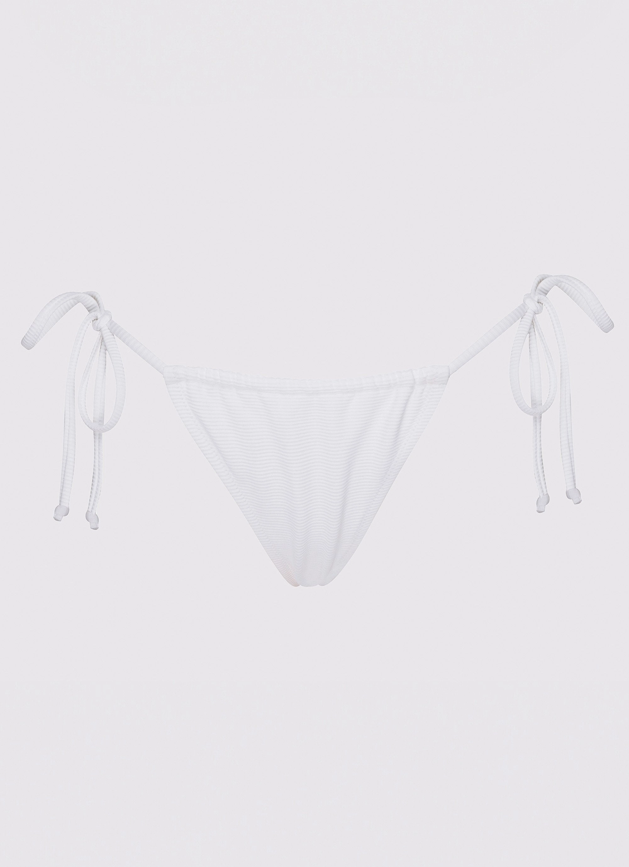 Calista Bikini Bottoms - White Stretchable Material Poolside Vacation