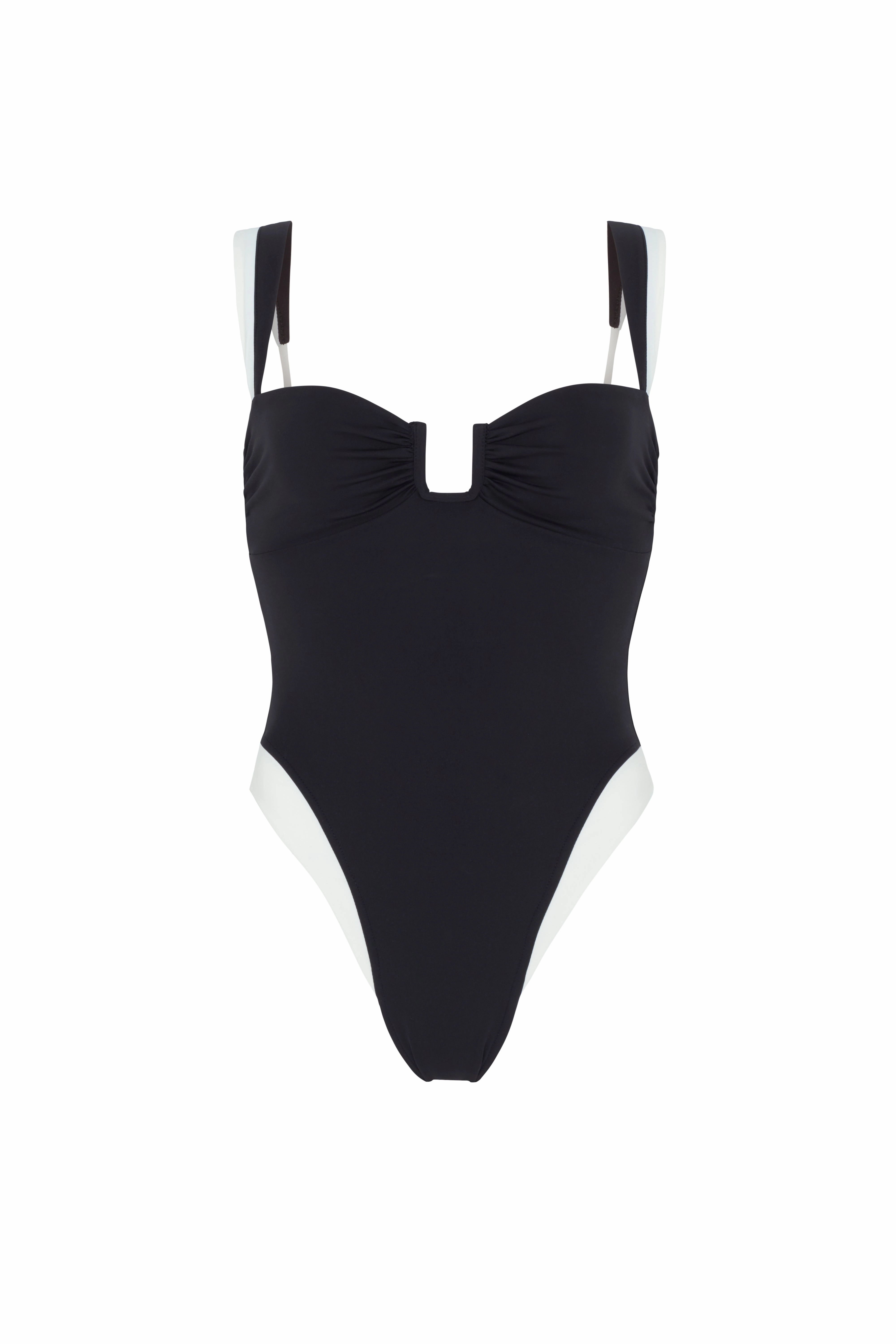 Cannes One Piece - Black/Ivory PYRATEX? Abrasion Resistant Panels Summer Attire