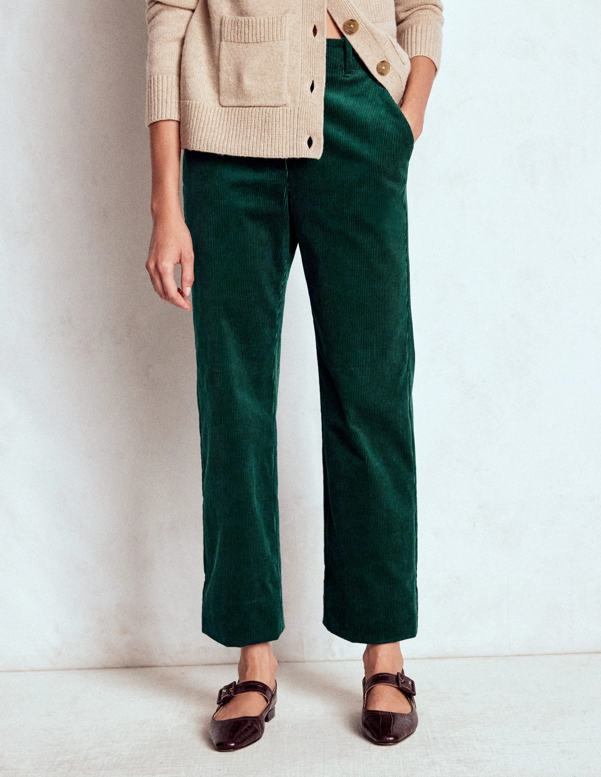 Sophisticated Look Cozy Design Canonbury Cord Trousers-Emerald Night