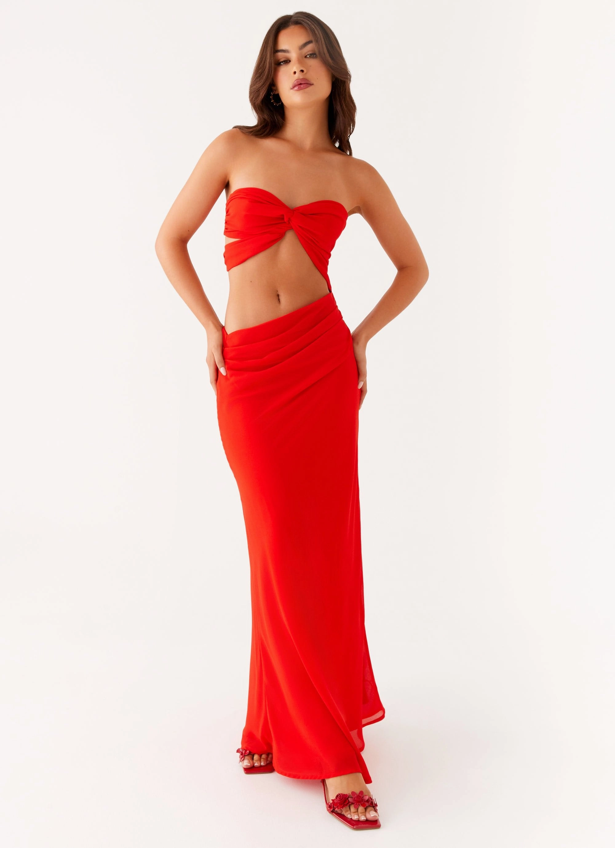 All Timewear Carla Maxi Dress - Red