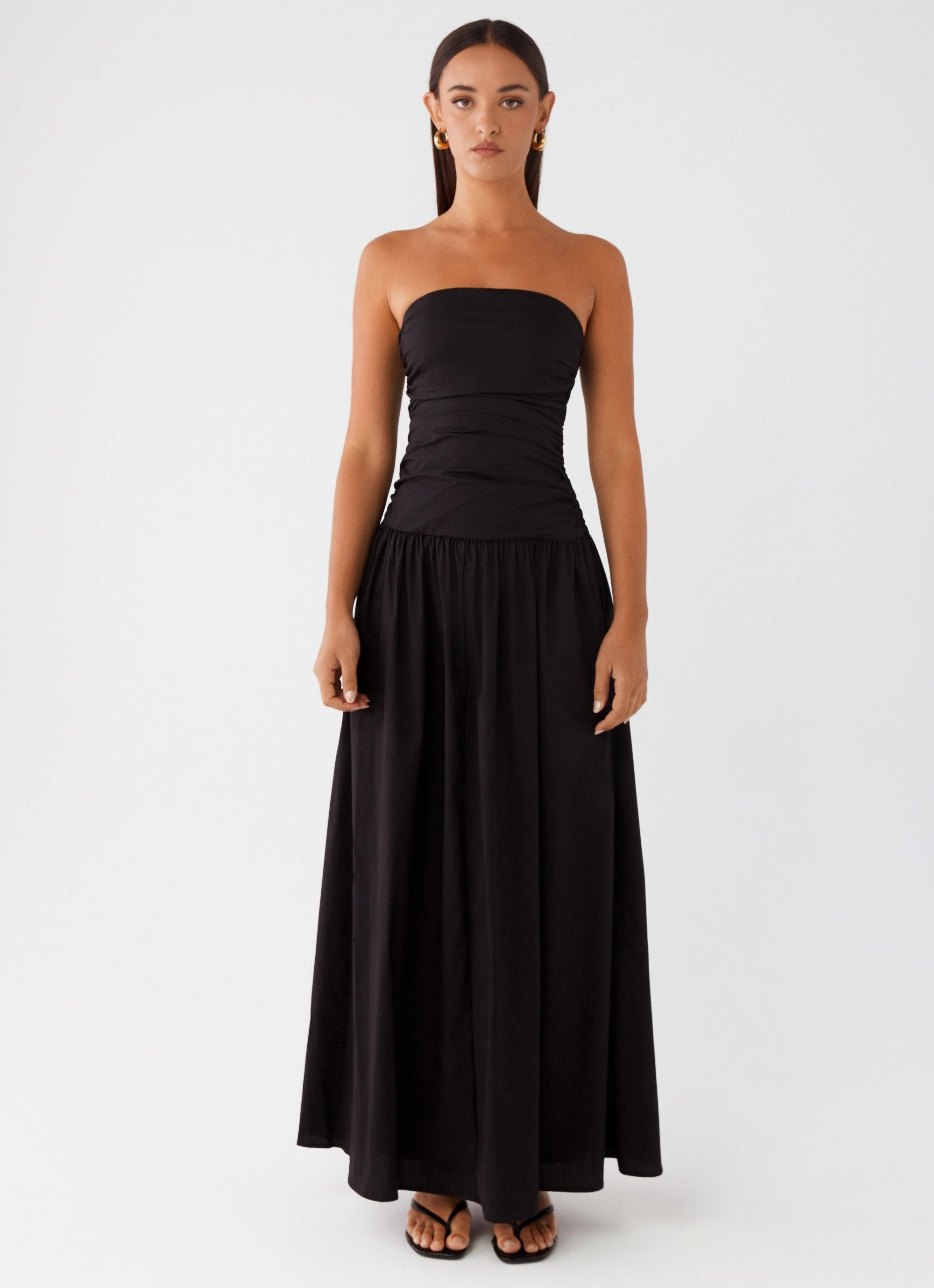 Romantic Soft Modern Comfort Carmel Maxi Dress - Black