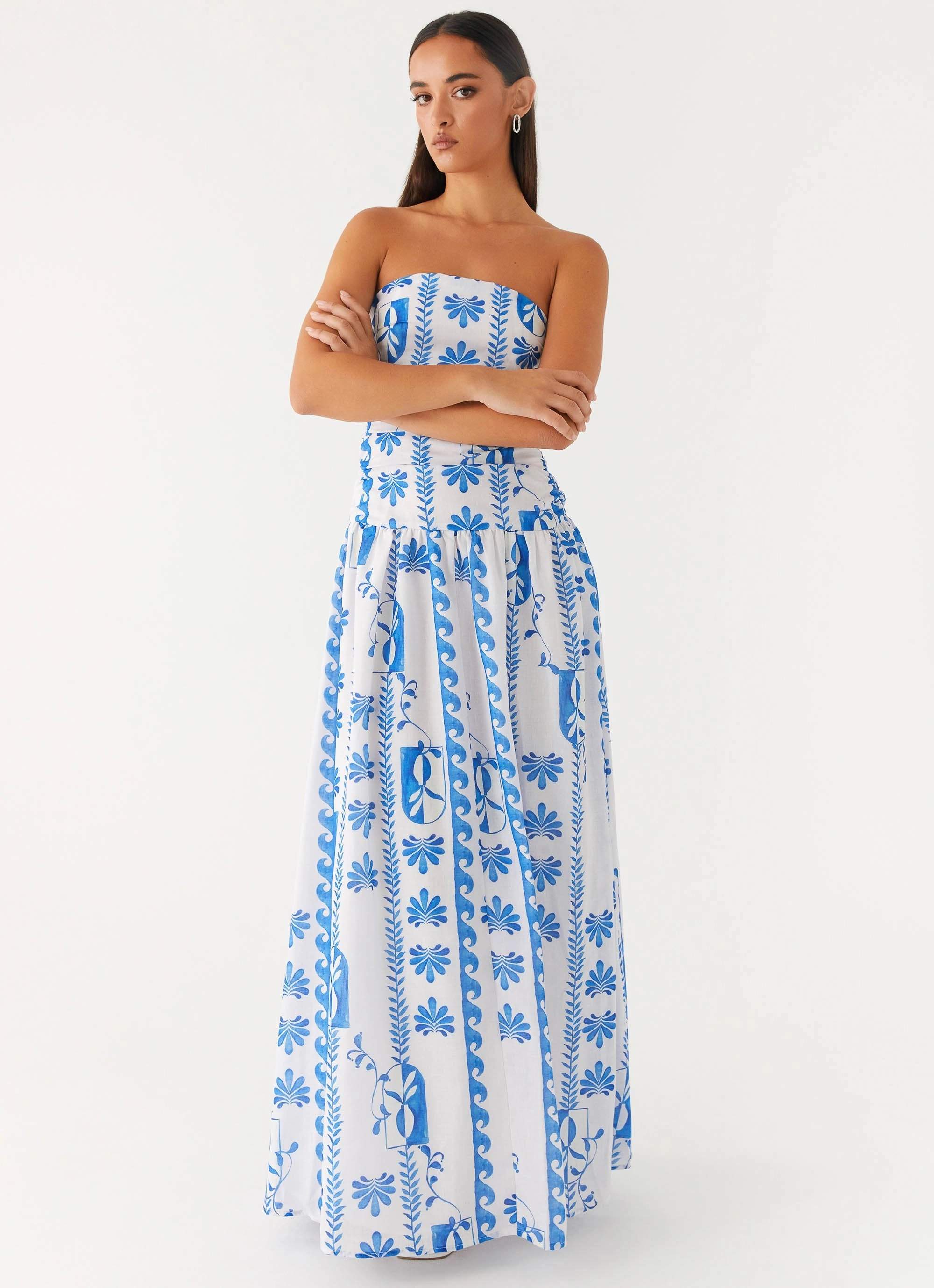 Carmel Maxi Dress - Floral Wave French Vibe