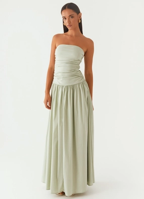 Carmel Maxi Dress - Sage solo wear Luxury-Fabric