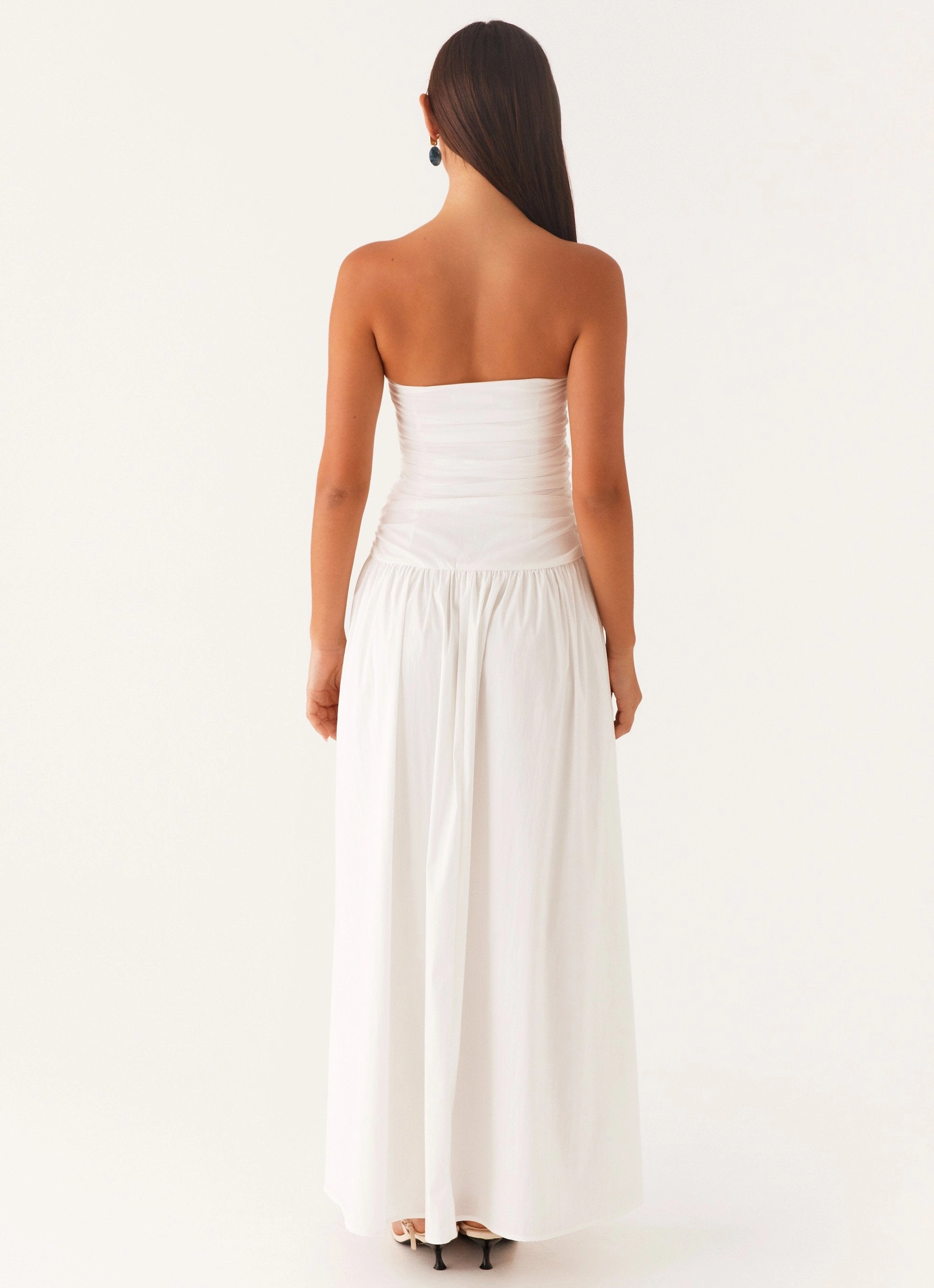 Polished Form Stylish and Simple Carmel Maxi Dress - White